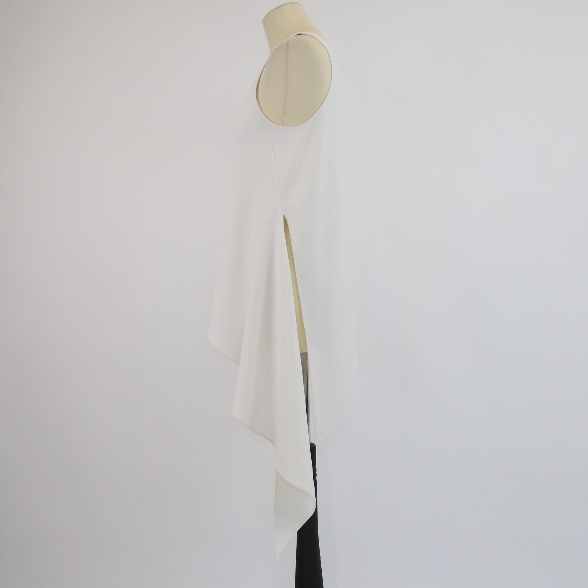 Balenciaga Cream Asymmetrical Slit Tank Top Womens Balenciaga