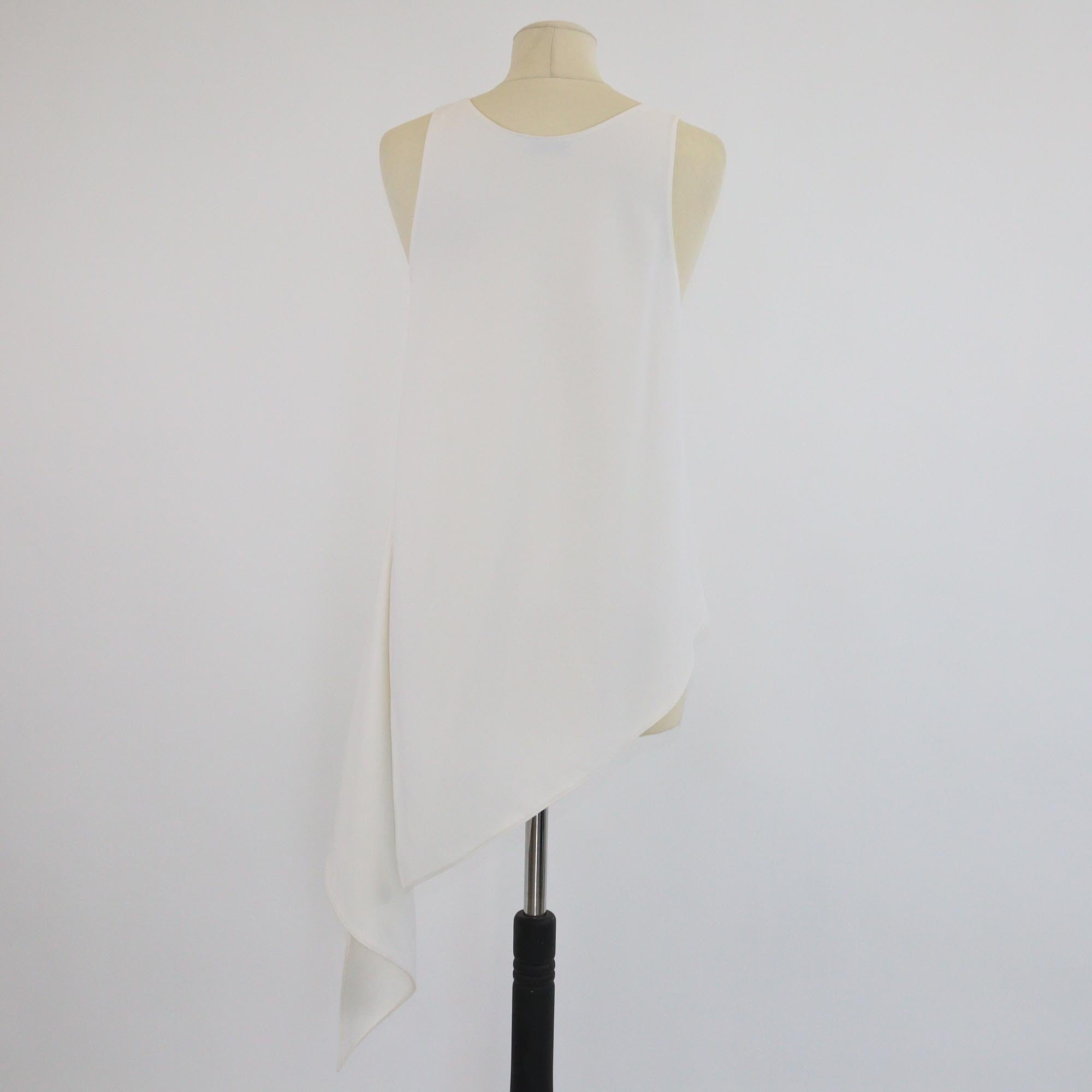 Balenciaga Cream Asymmetrical Slit Tank Top Womens Balenciaga
