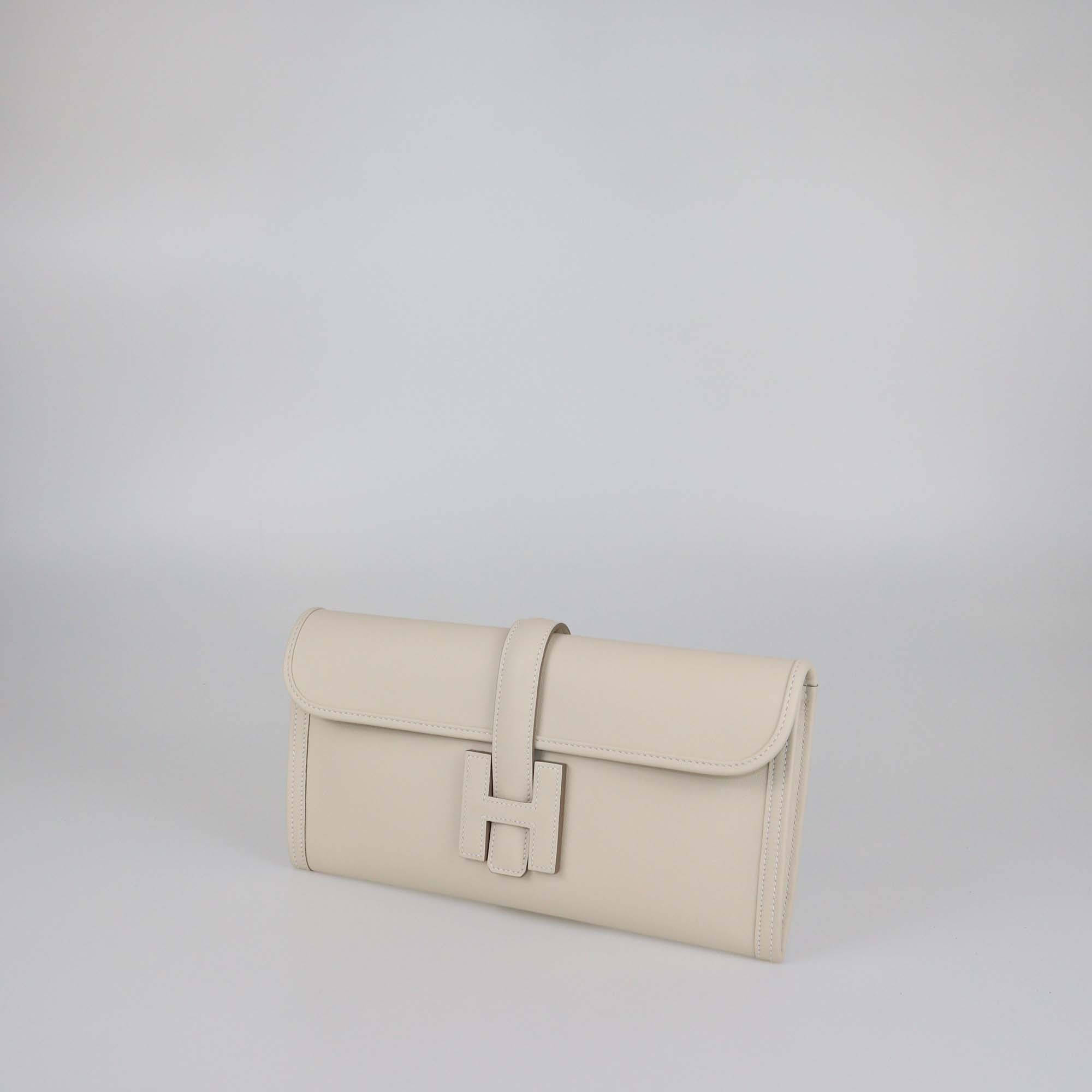 Hermes Craie Swift Leather Jige Elan Clutch