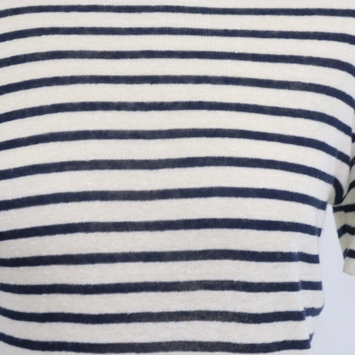 Christian Dior Navy Blue,Cream Linen Cashmere Stipe Top