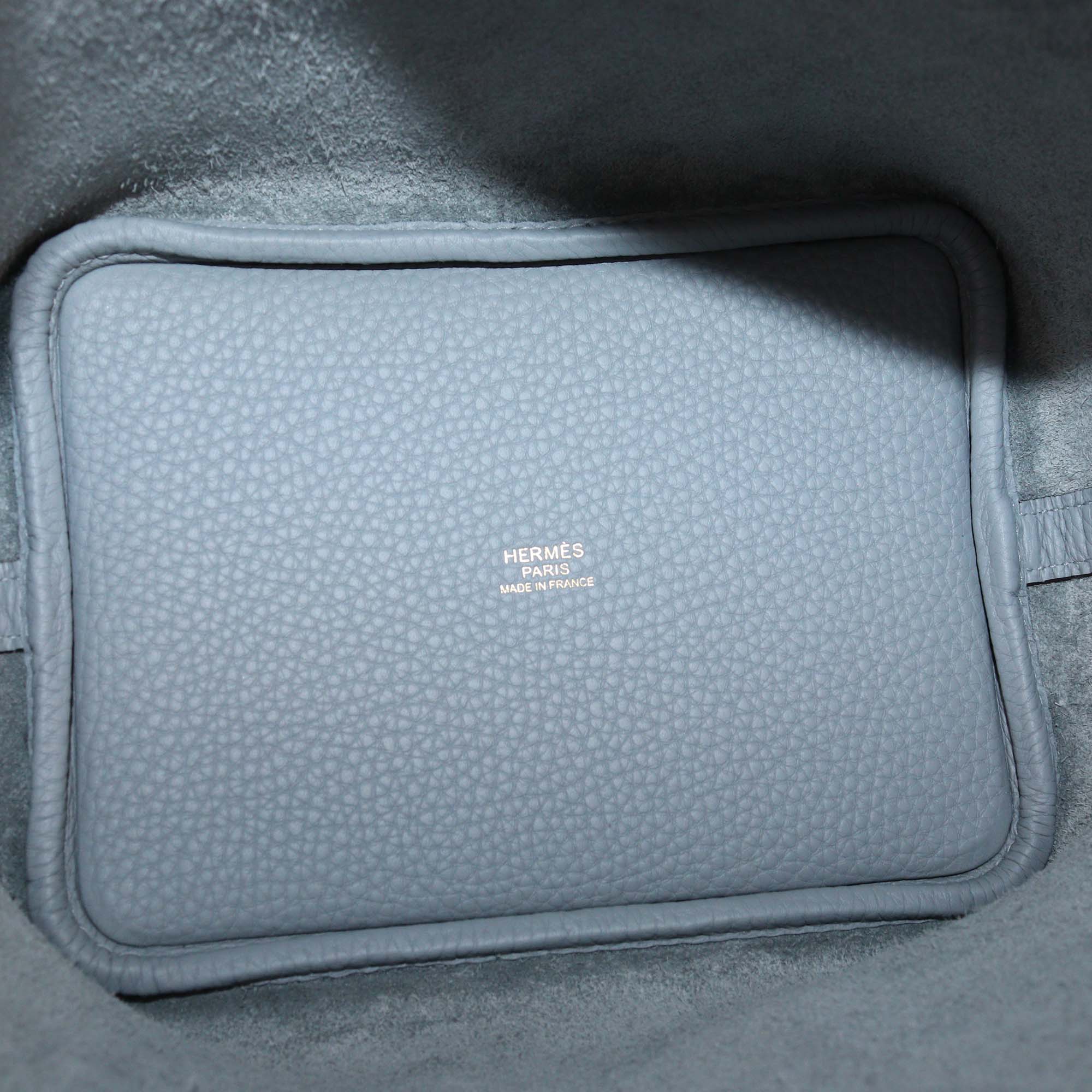 Hermes Gris Pantin Clemence Leather Picotin Lock 18 Bag
