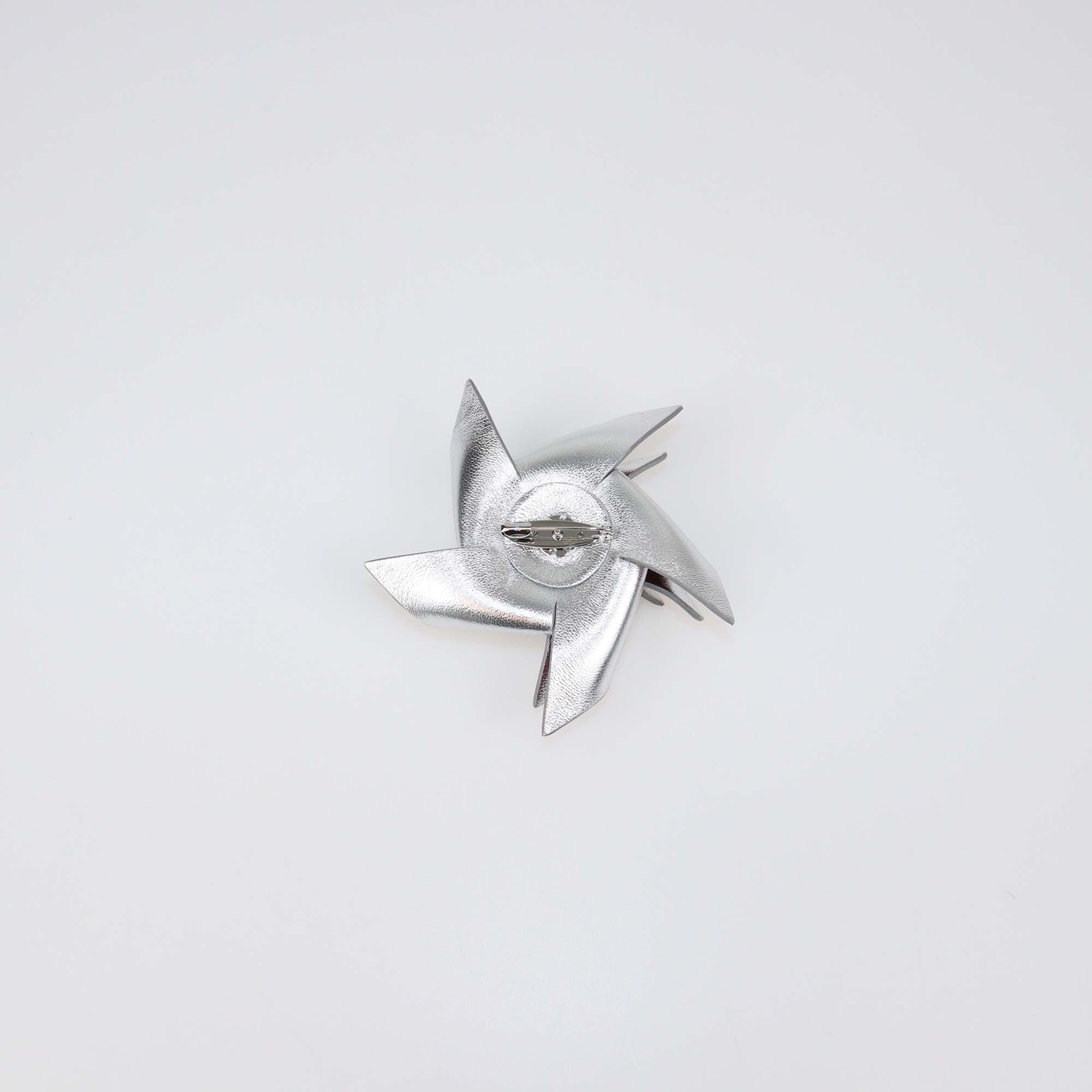 Chanel Multicolor Leather and Patent Leather CC Pinwheel Brooch