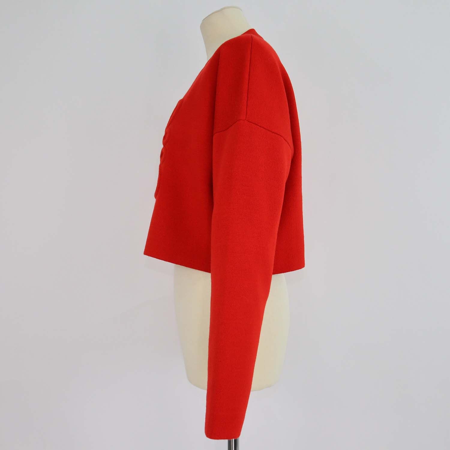 Loewe Red Blend Wool Knit Anagram Cropped Sweater