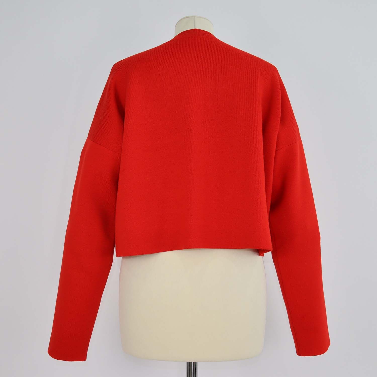 Loewe Red Blend Wool Knit Anagram Cropped Sweater