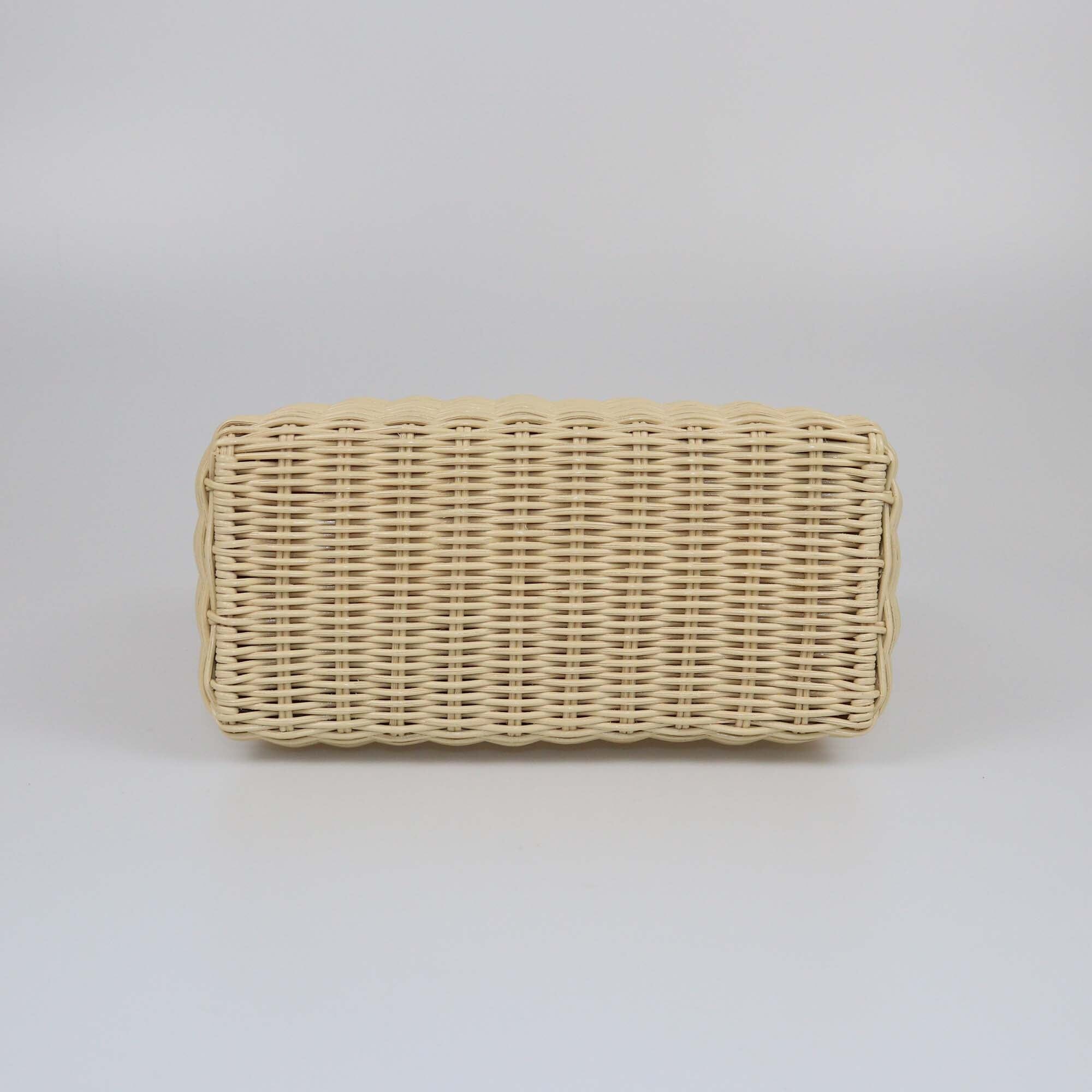 Loro Piana Orange Extra Pocket L19 Wicker Pouch Womens Loro Piana