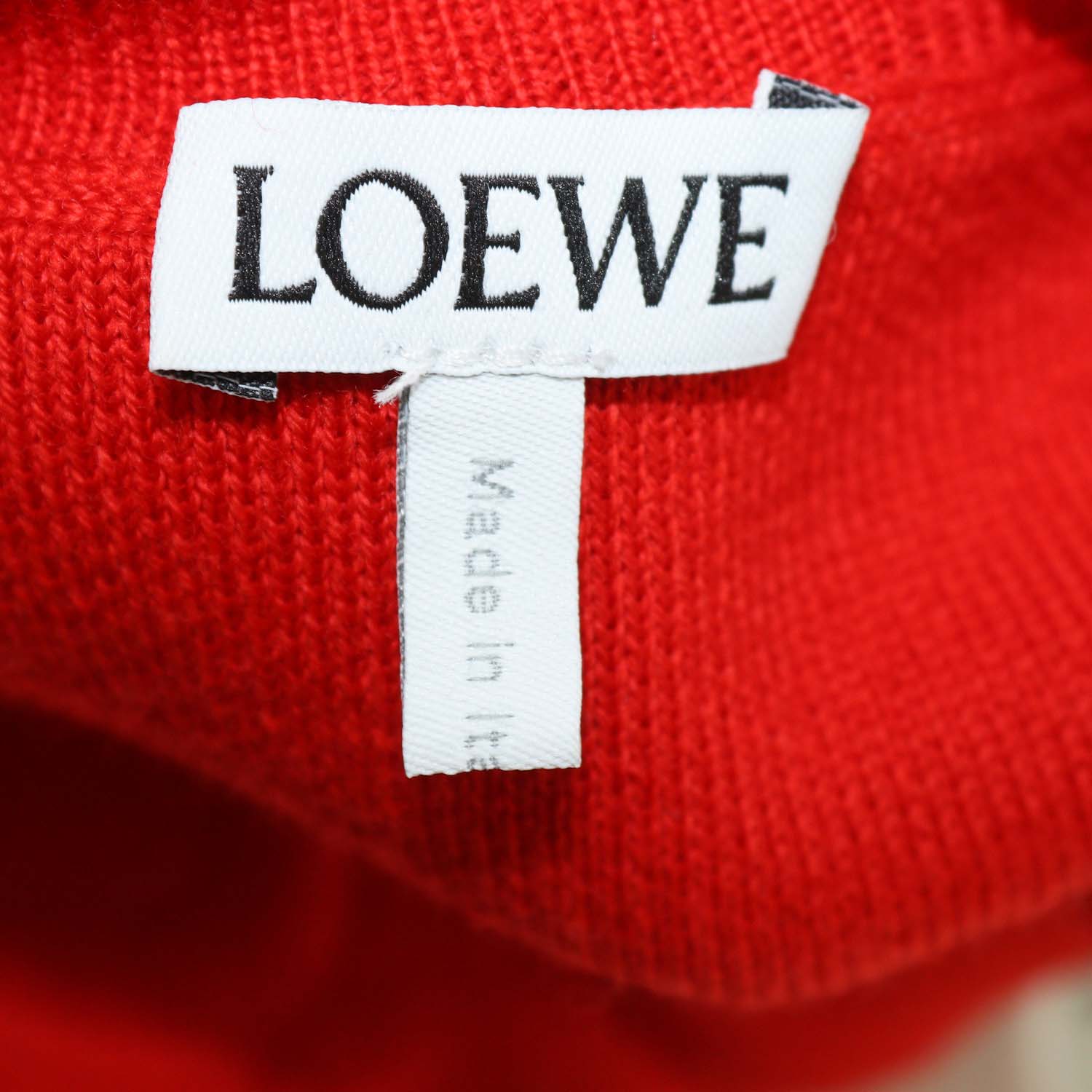 Loewe Red Blend Wool Knit Anagram Cropped Sweater