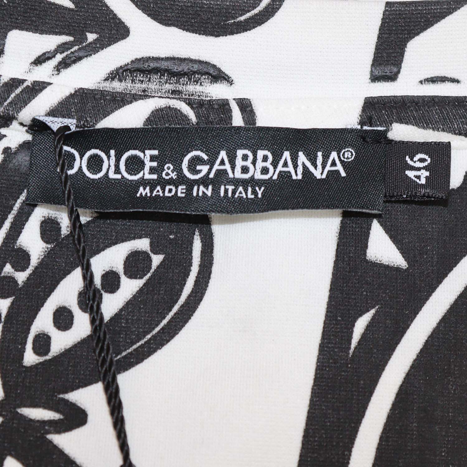 Dolce & Gabbana Black/White Bandana Printed Fabric Blend Crewneck T-Shirt