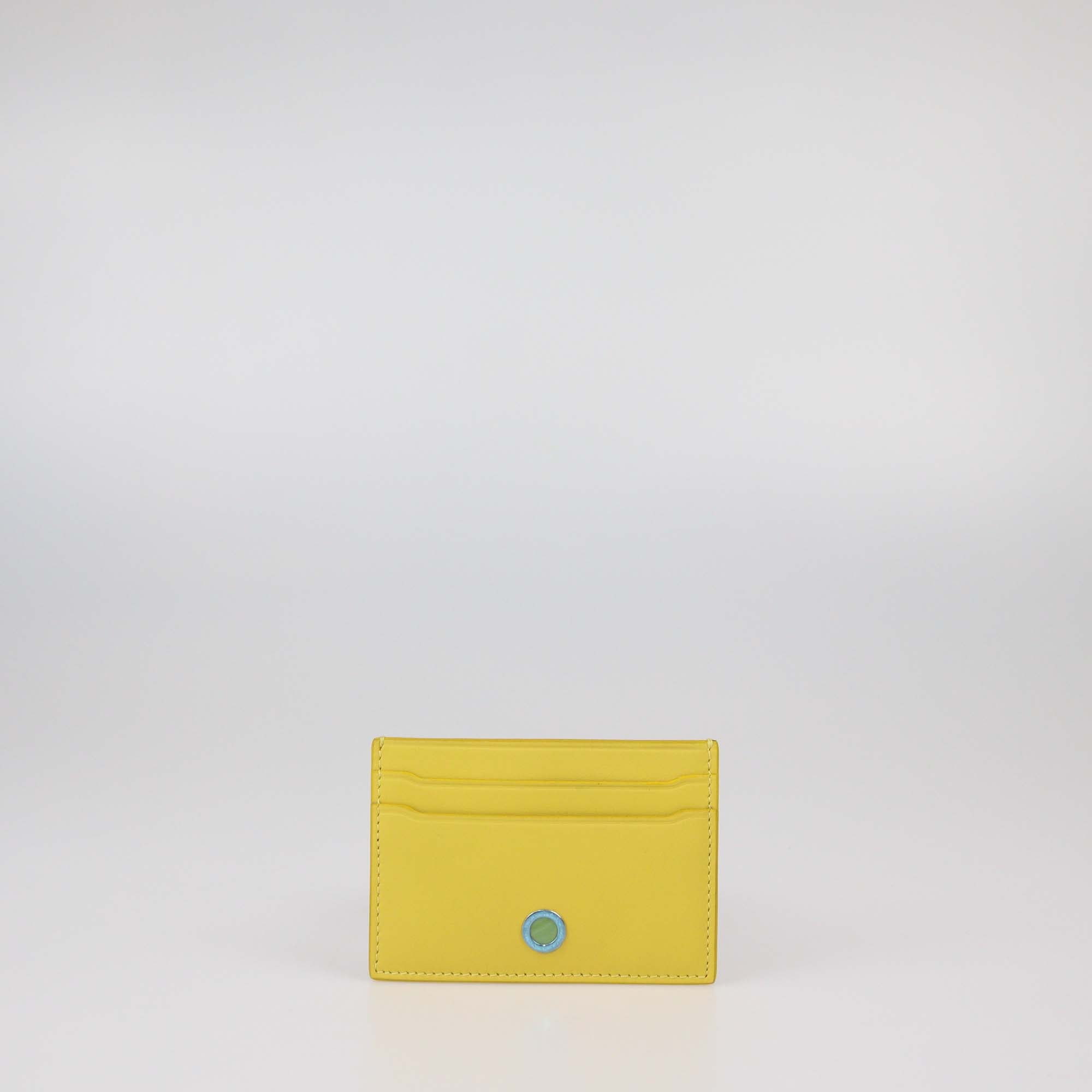 Bvlgari Yellow Leather Roma Card Holder