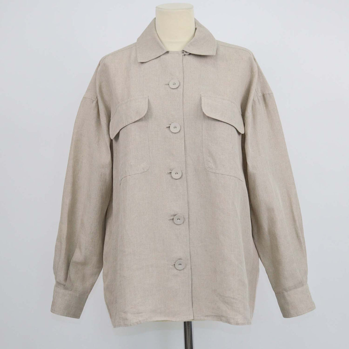 Max Mara Sfilata Beige Linen Long Sleeve Shirt