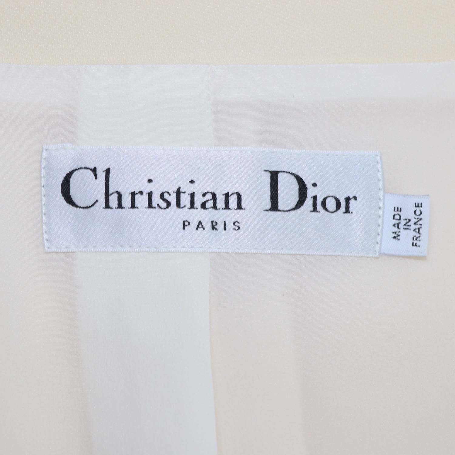 Christian Dior Cream Wool and Silk Sleeveless Mini Dress