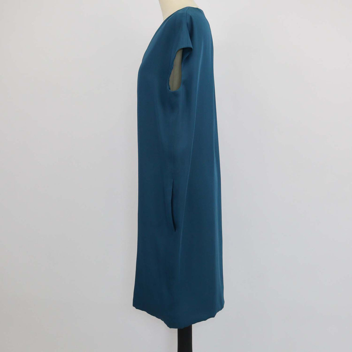 Hermes Teal Blended Silk Sleeveless Shift Dress