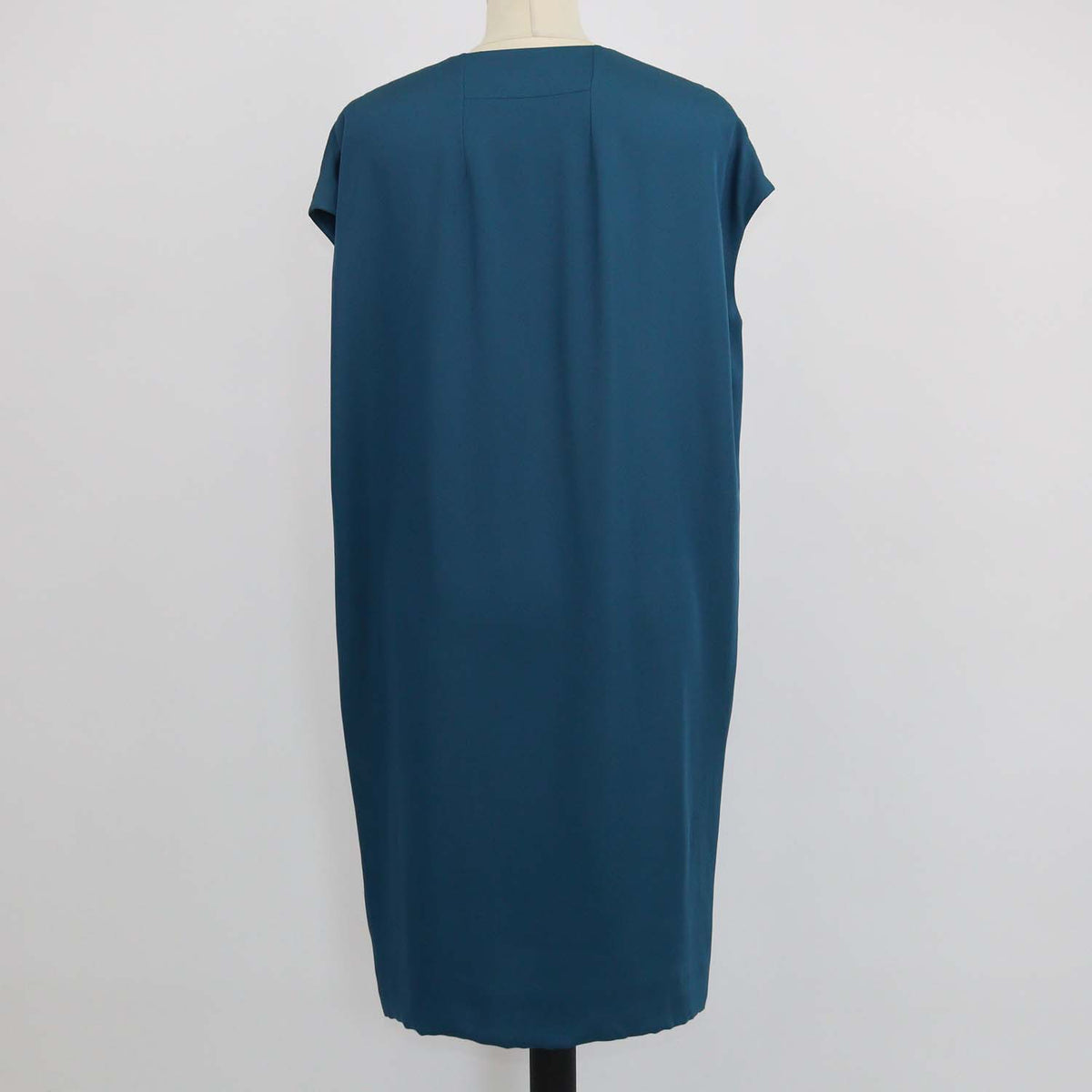 Hermes Teal Blended Silk Sleeveless Shift Dress
