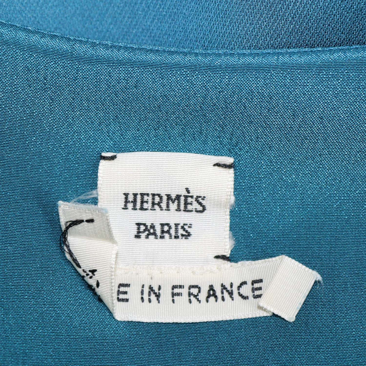 Hermes Teal Blended Silk Sleeveless Shift Dress