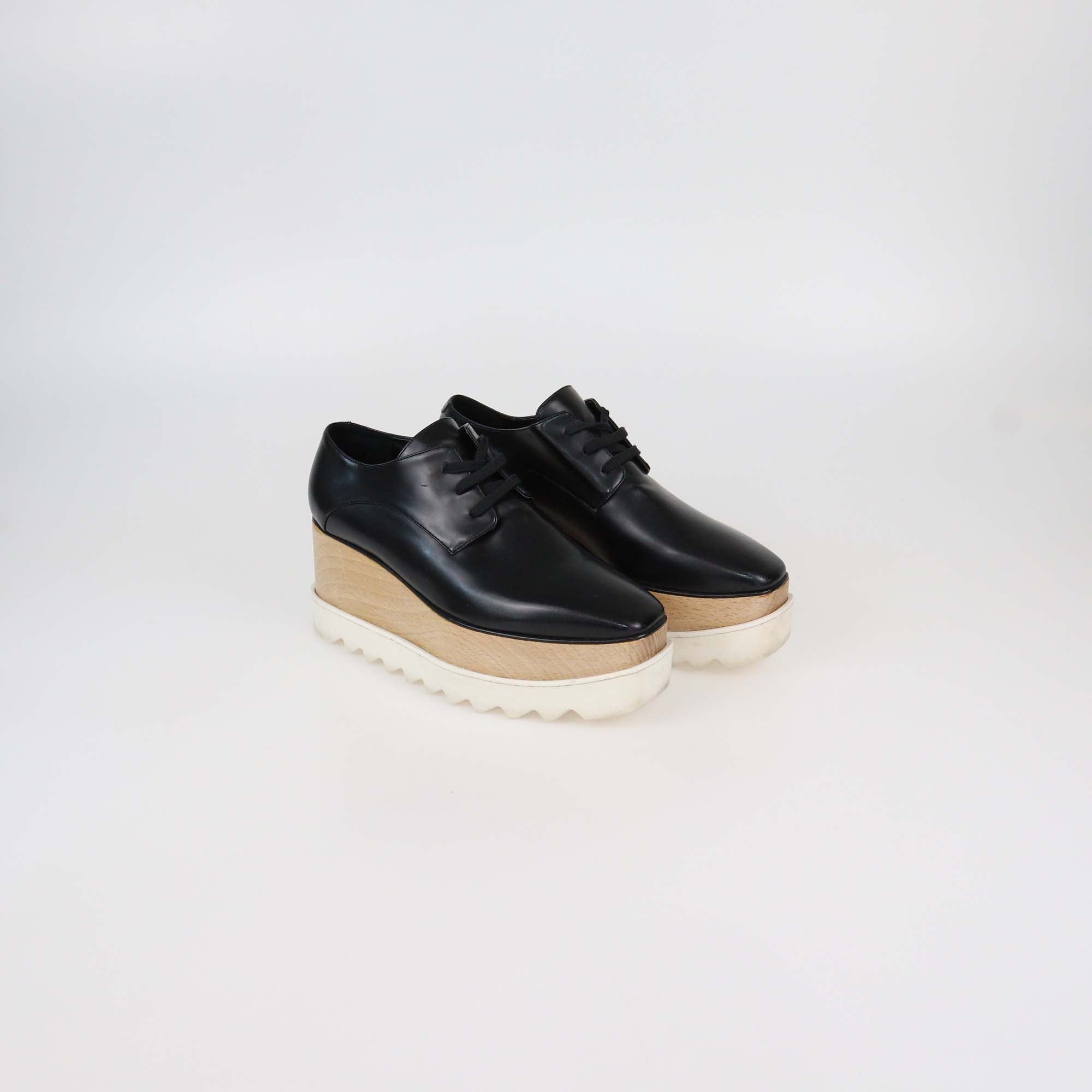 Stella McCartney Black Faux Leather Elyse Platform Derby
