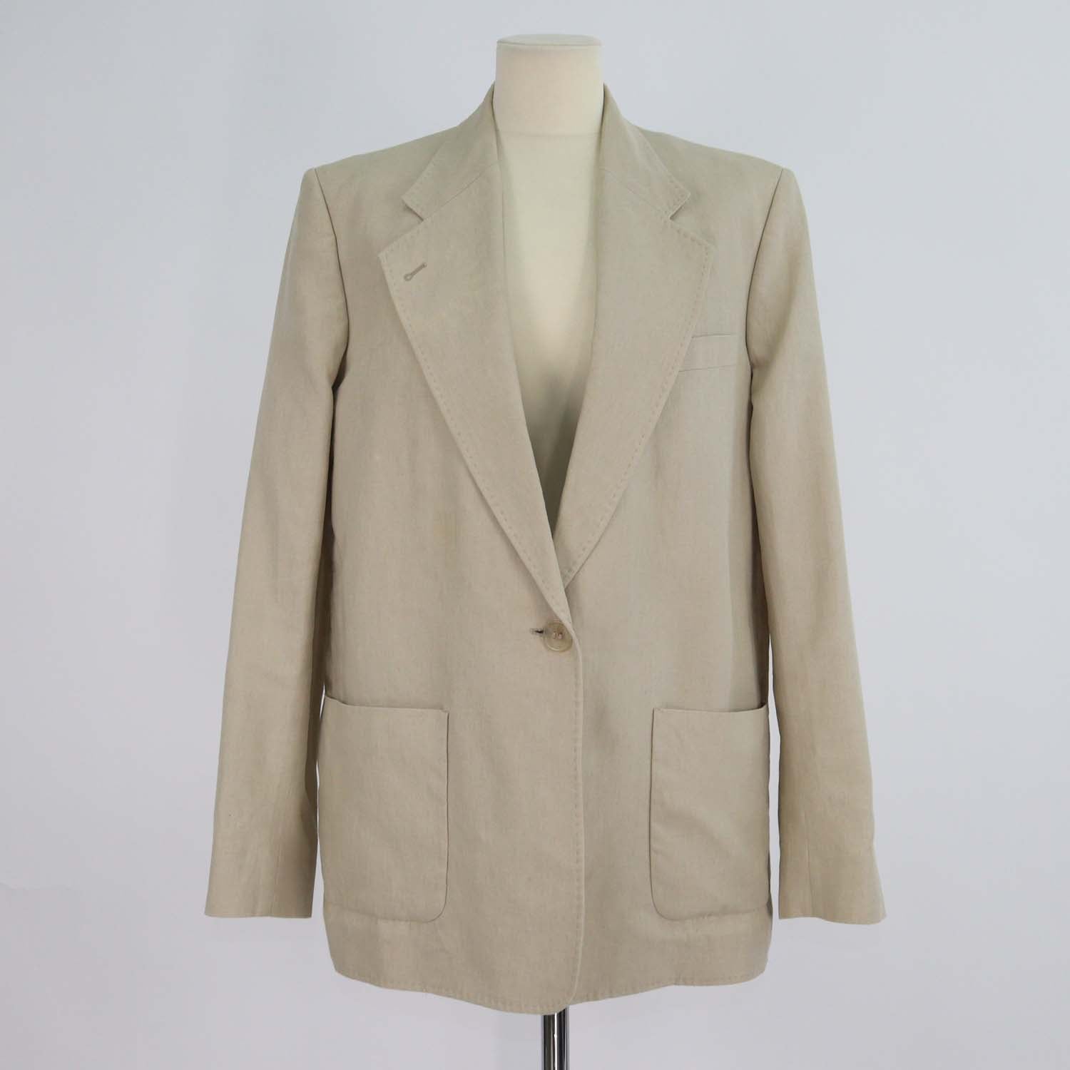 Acne Studios Beige Linen Single Breasted Blazer