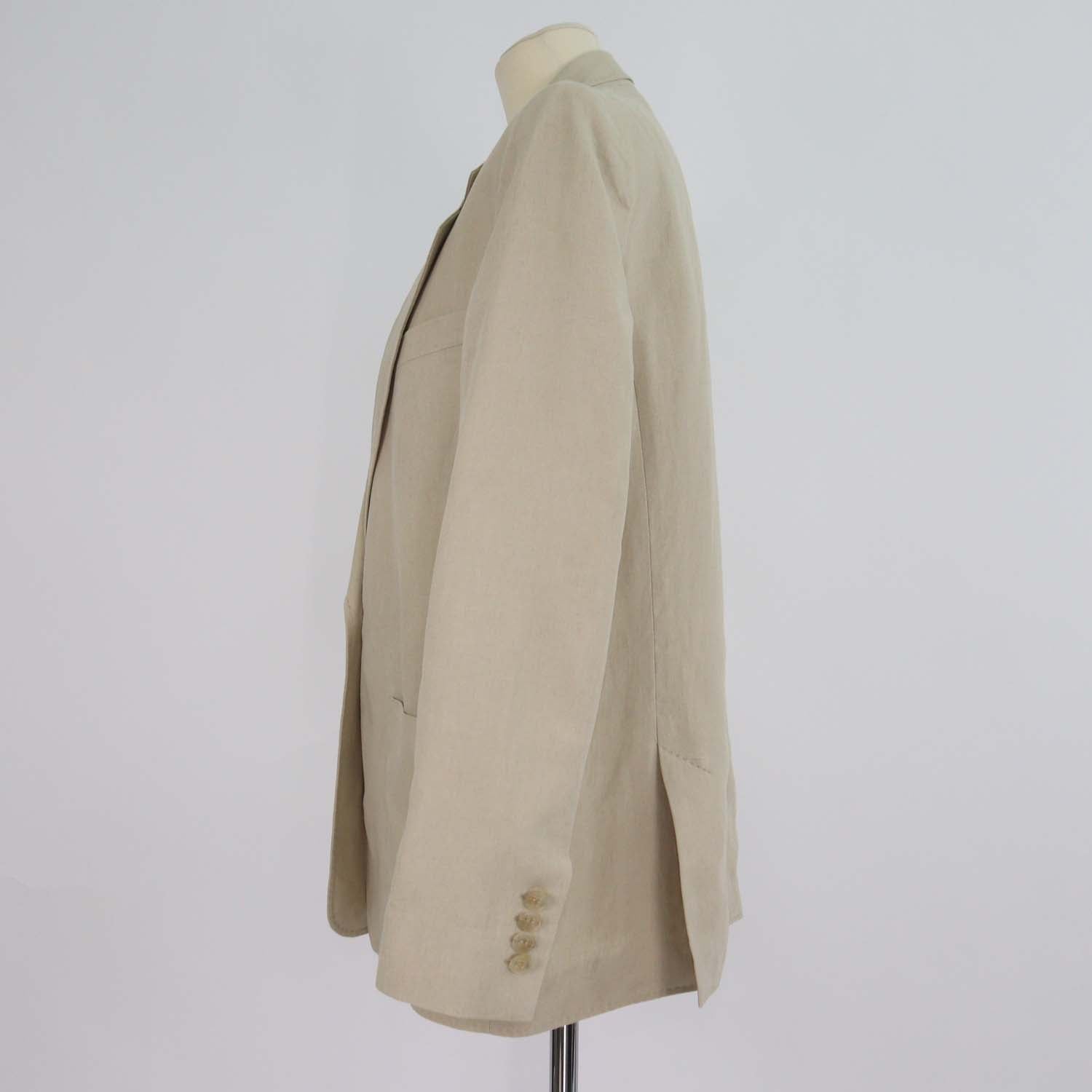 Acne Studios Beige Linen Single Breasted Blazer