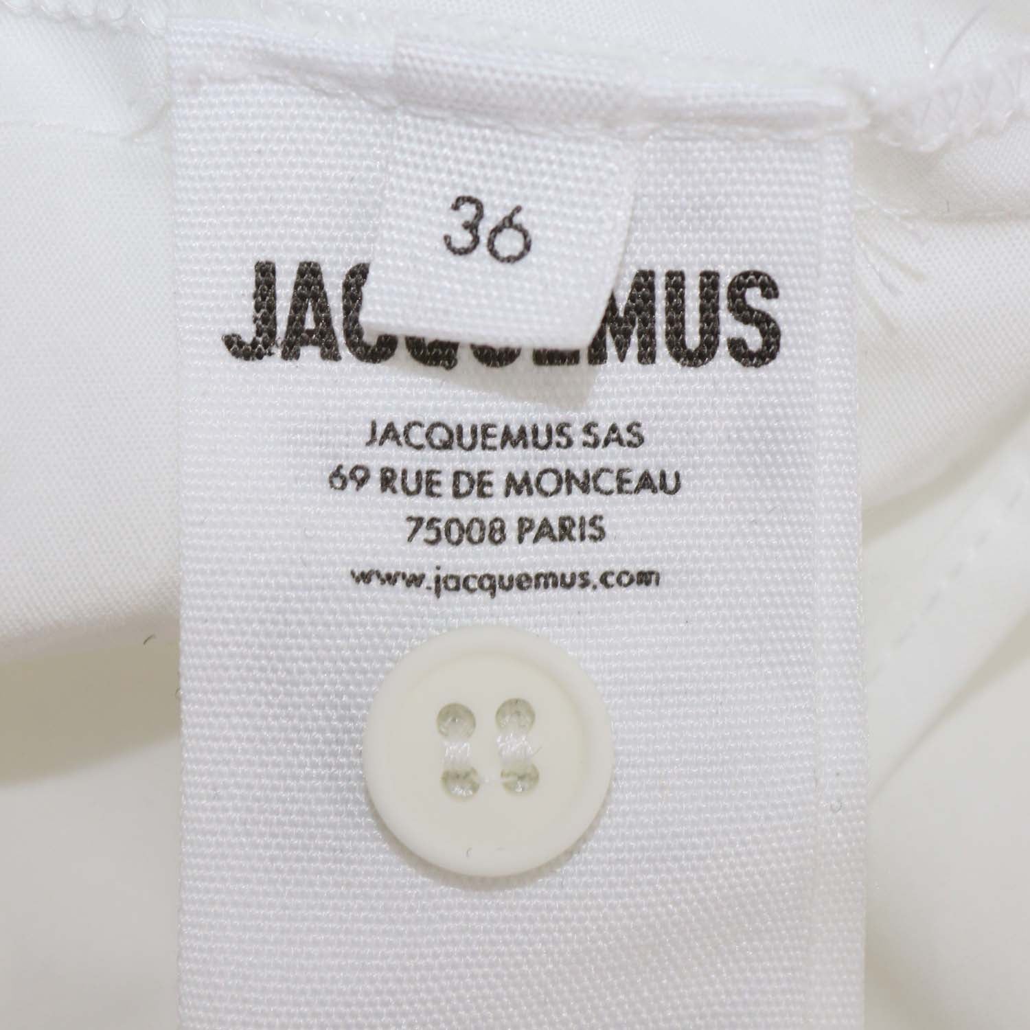Jacquemus White Cotton Blend La Chemise Bahia Cropped Top