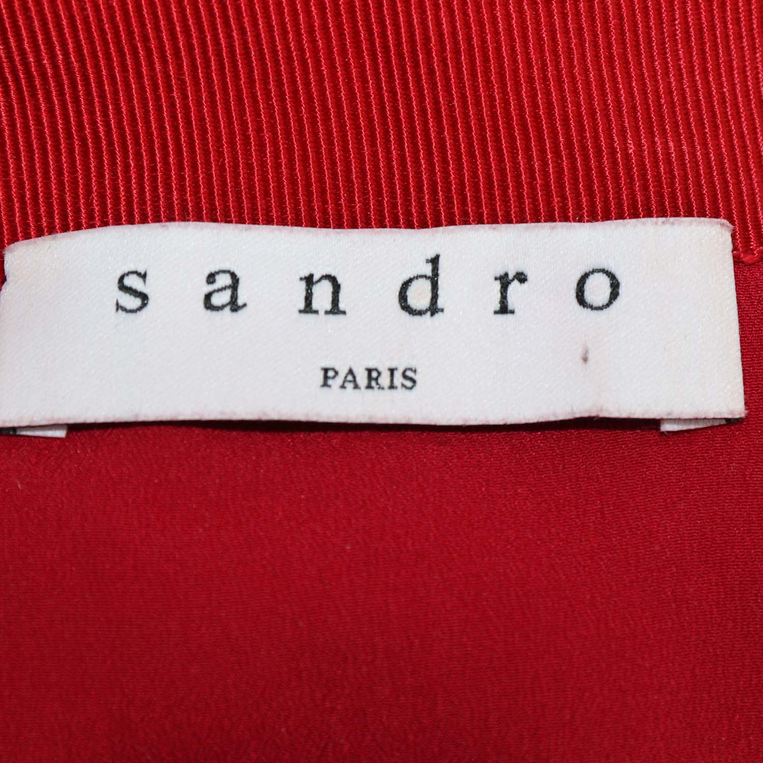 Sandro Red/Blue Jersey Floral Lace Lily Mini Skirt