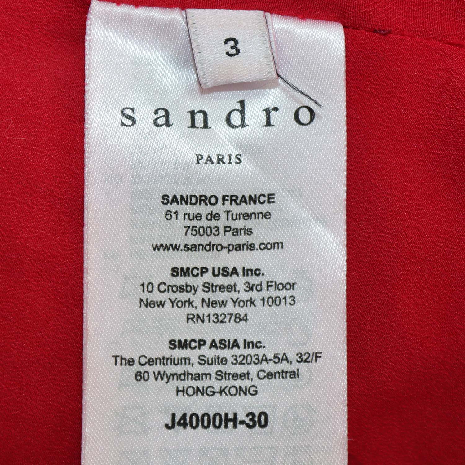 Sandro Red/Blue Jersey Floral Lace Lily Mini Skirt