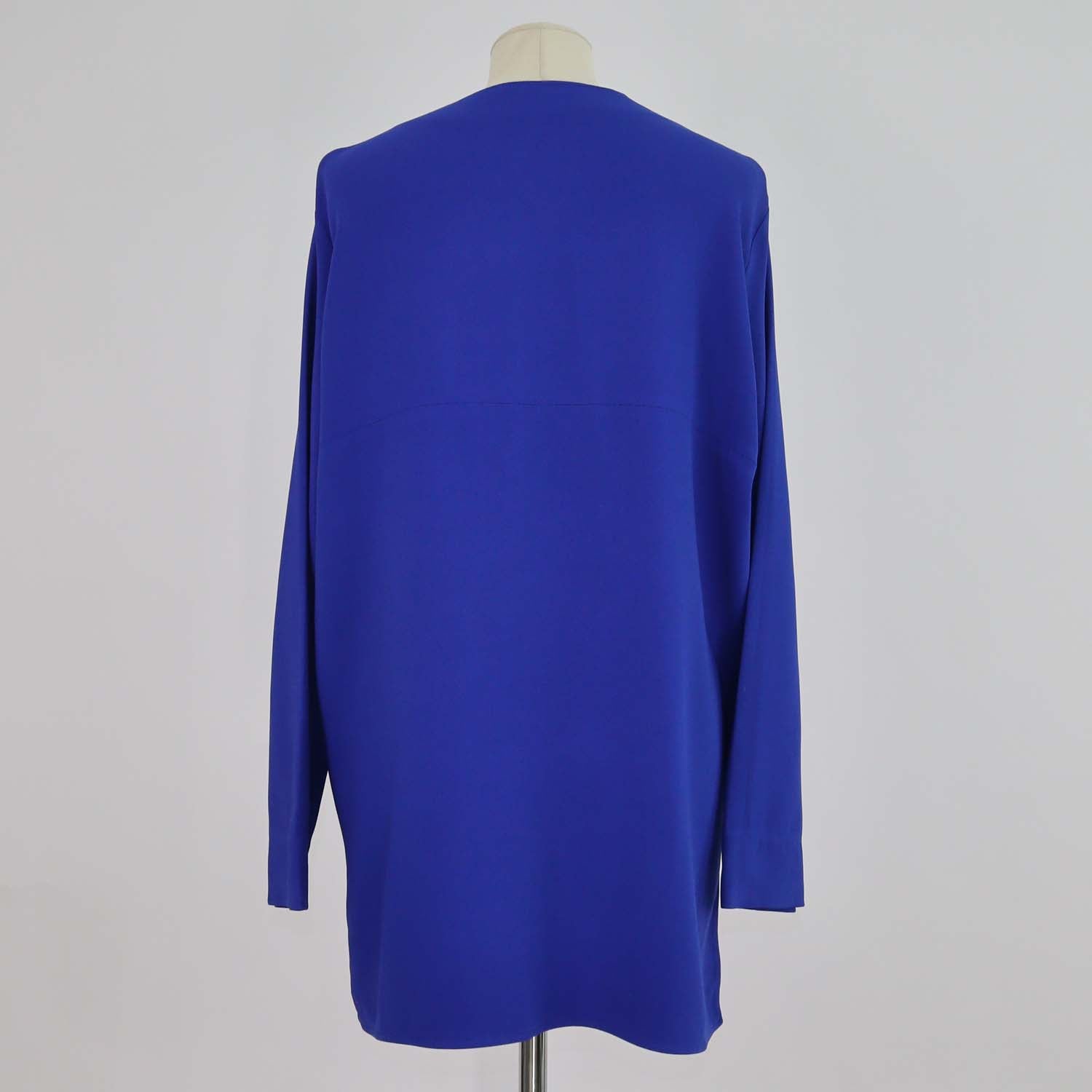 Stella McCartney Blue Blend Viscose Crepe Long Sleeve Blouse