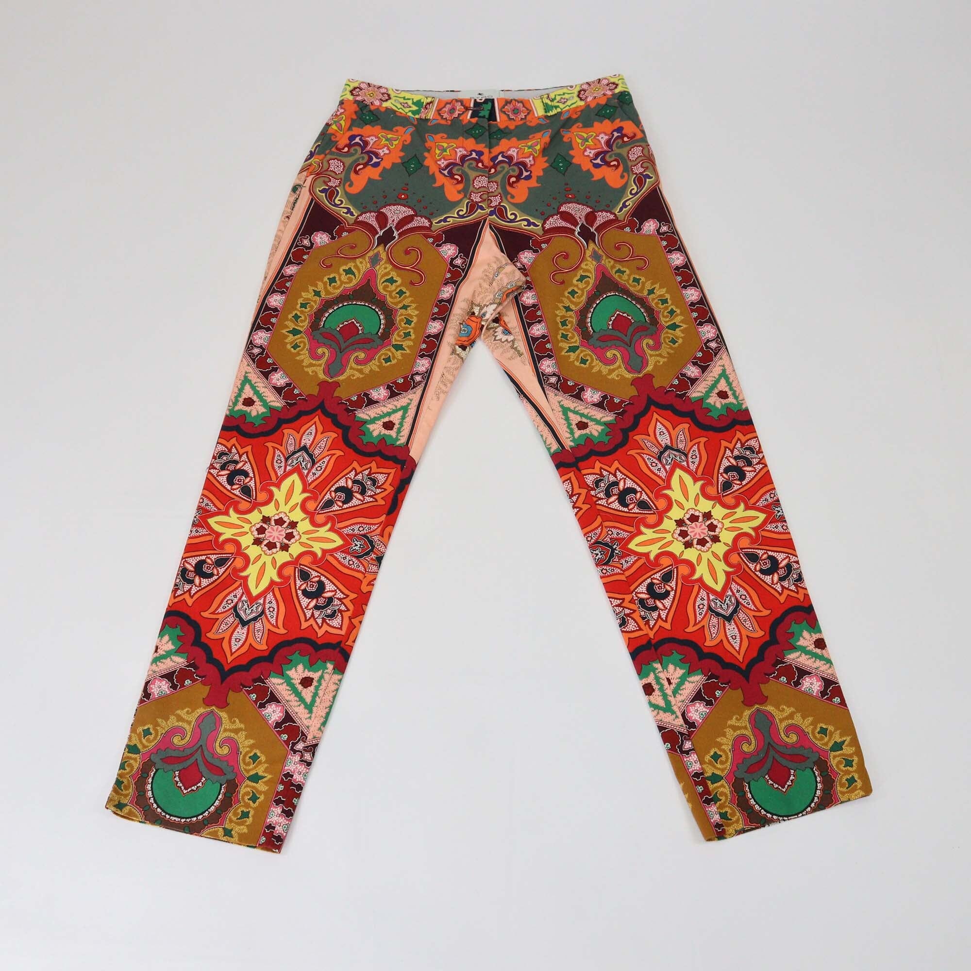 Etro Multicolor Printed Straight Leg Pants Womens Etro