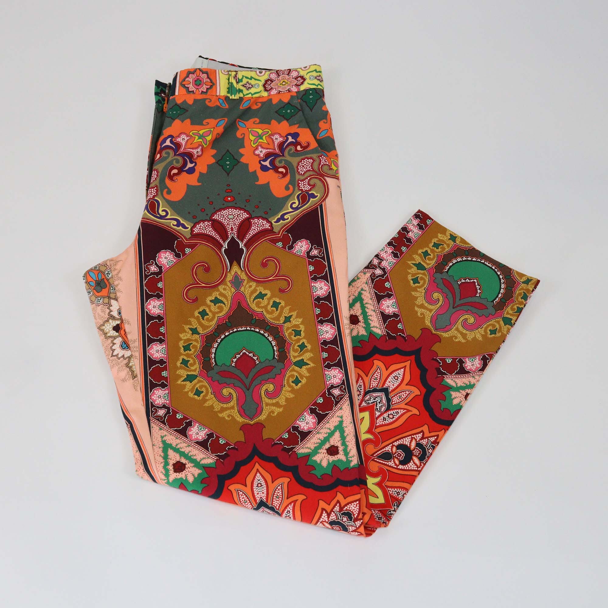 Etro Multicolor Printed Straight Leg Pants Womens Etro