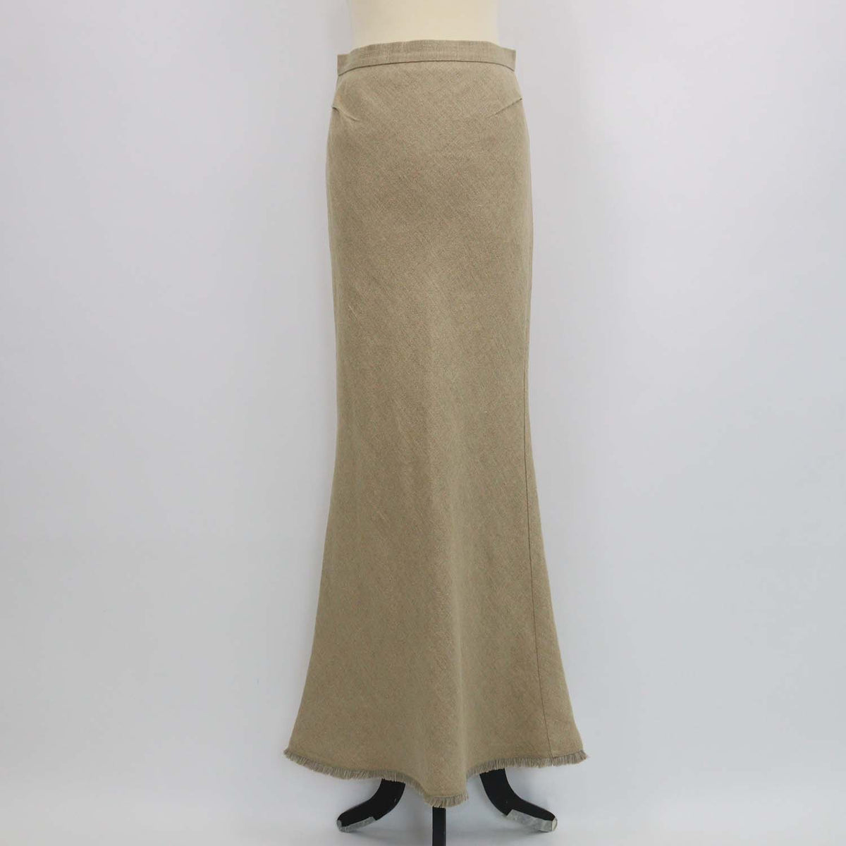 Max Mara Sfilata Beige Linen Gabbia Maxi Skirt