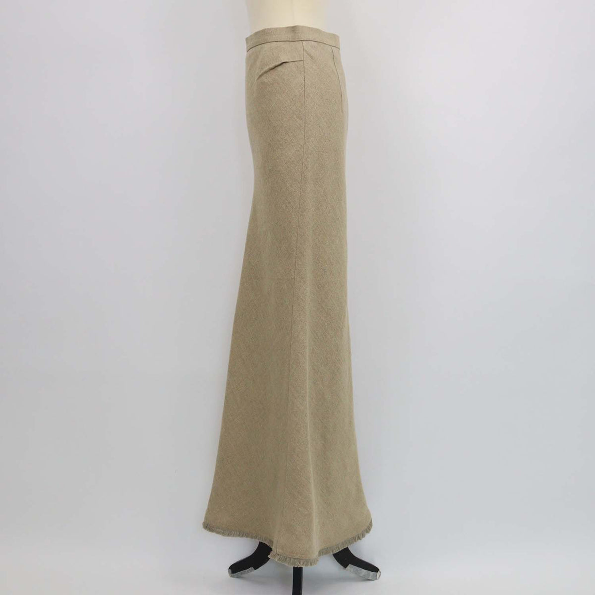 Max Mara Sfilata Beige Linen Gabbia Maxi Skirt