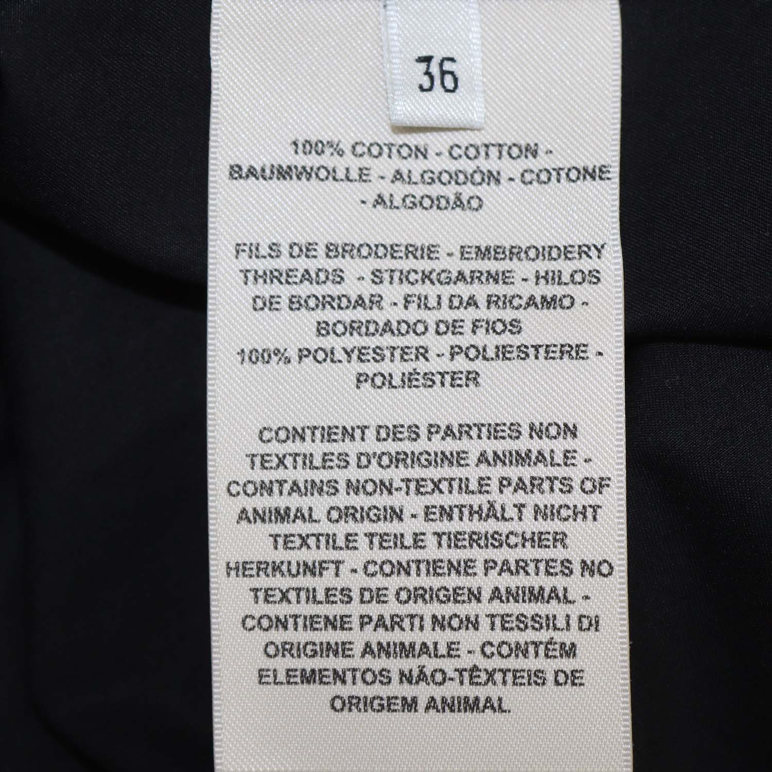 Hermes Black Cotton Logo Embroidered Long Sleeve Shirt