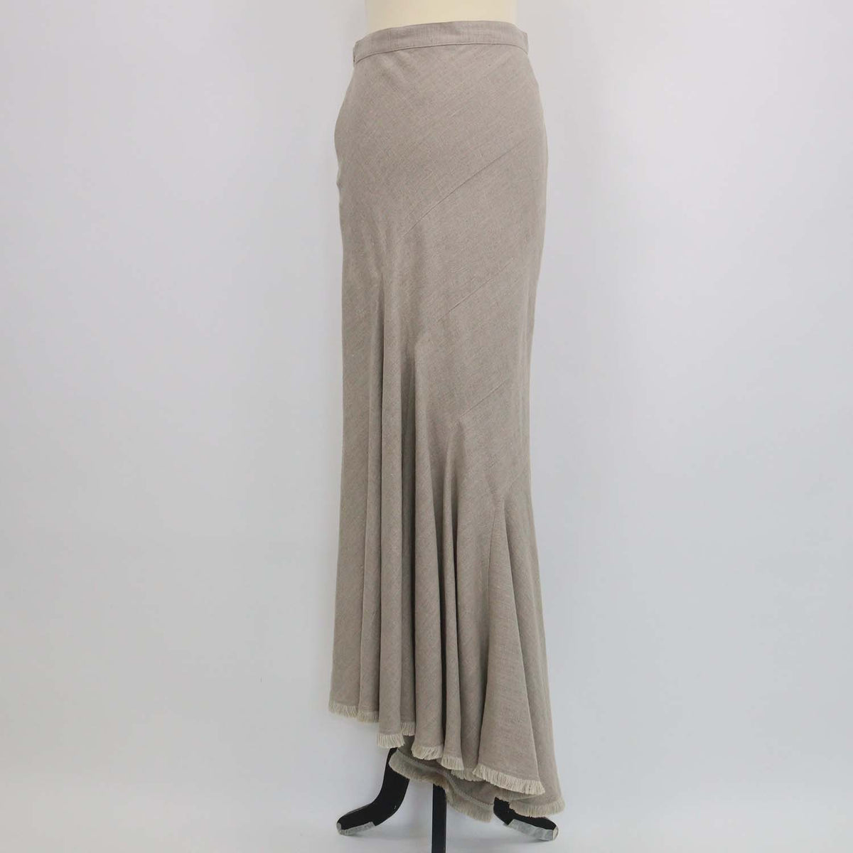 Max Mara Sfilata Beige Linen Asymmetrical Maxi Skirt