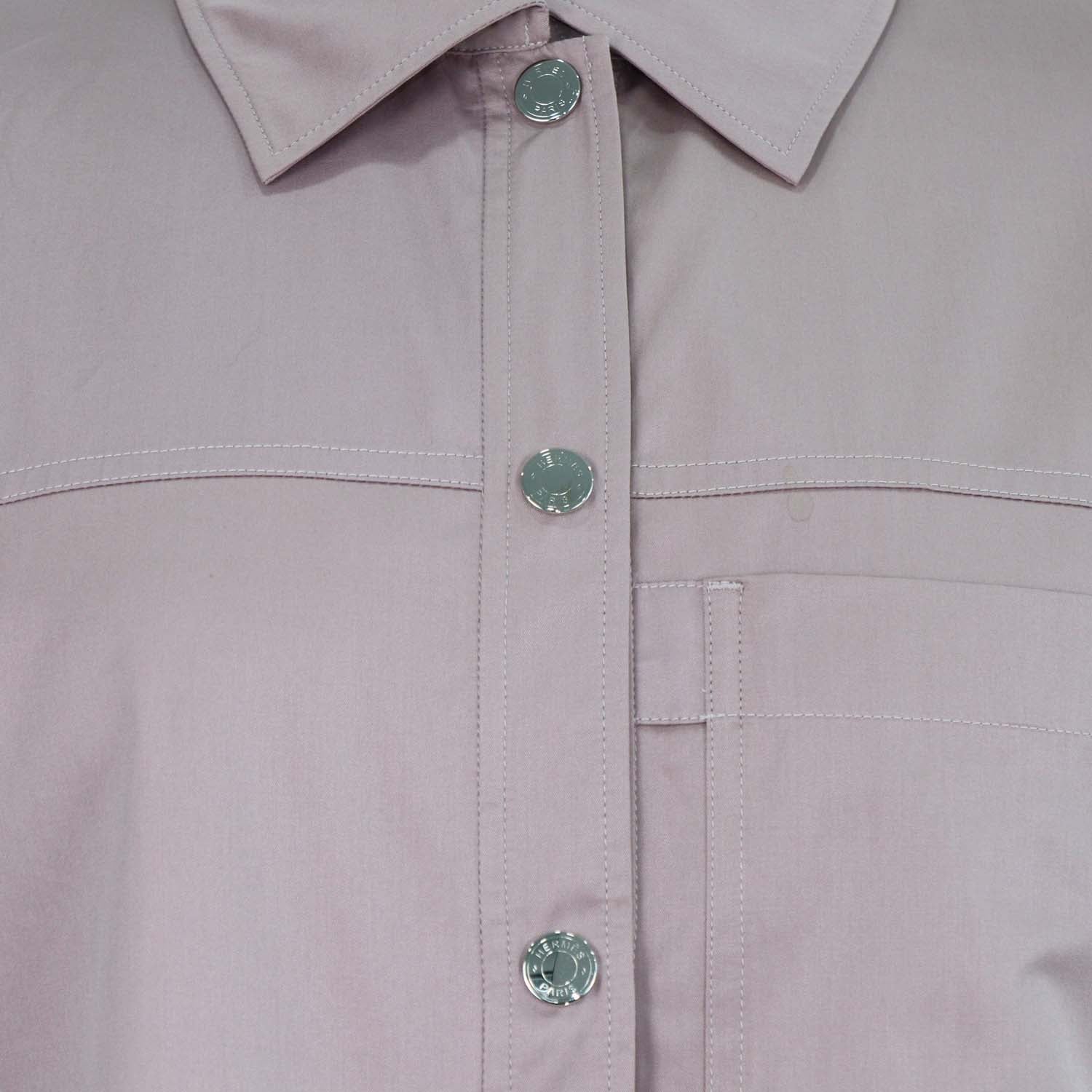 Hermes Nude Pink Eau d'Artifice Workwear Shirt