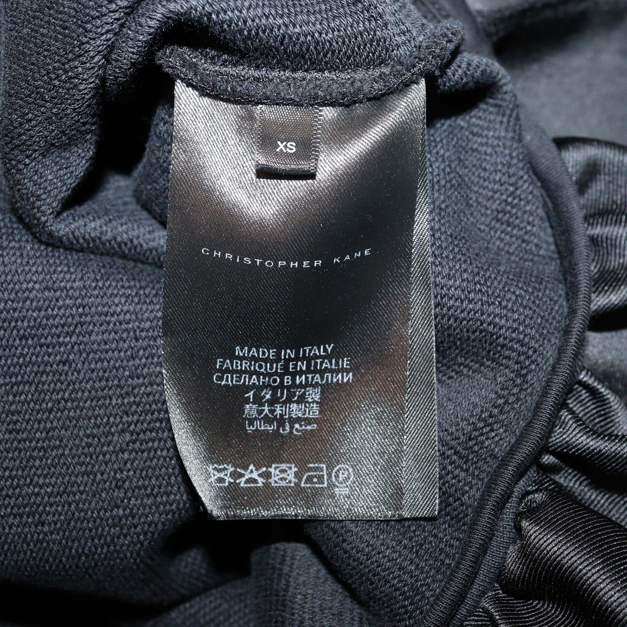 Christopher Kane Black Ruffled Asymmetric Hem Cotton Sweatshirt