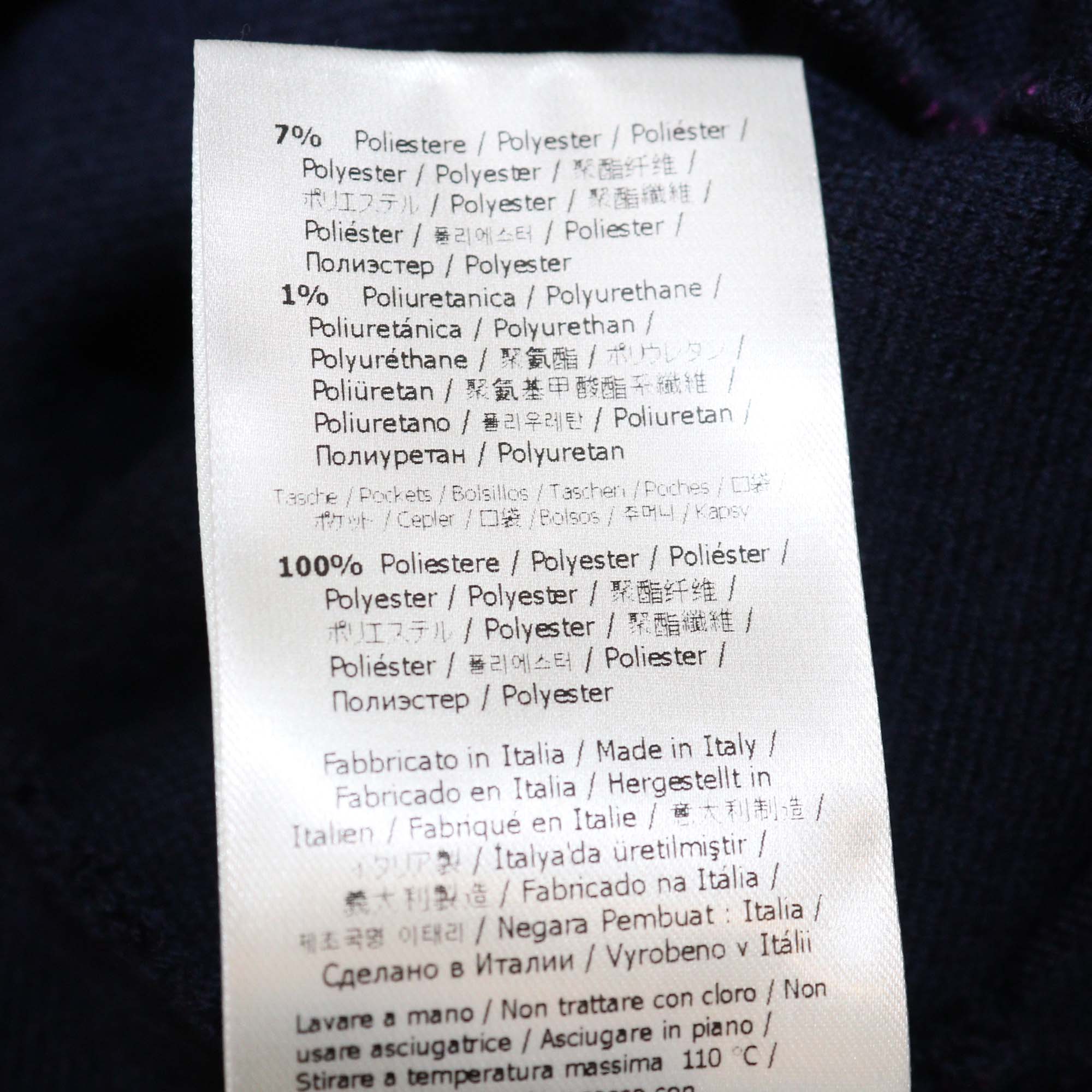 Fendi Navy Blue Wool Velcro Tab Closure Stand Collar Long Sleeve Jacket