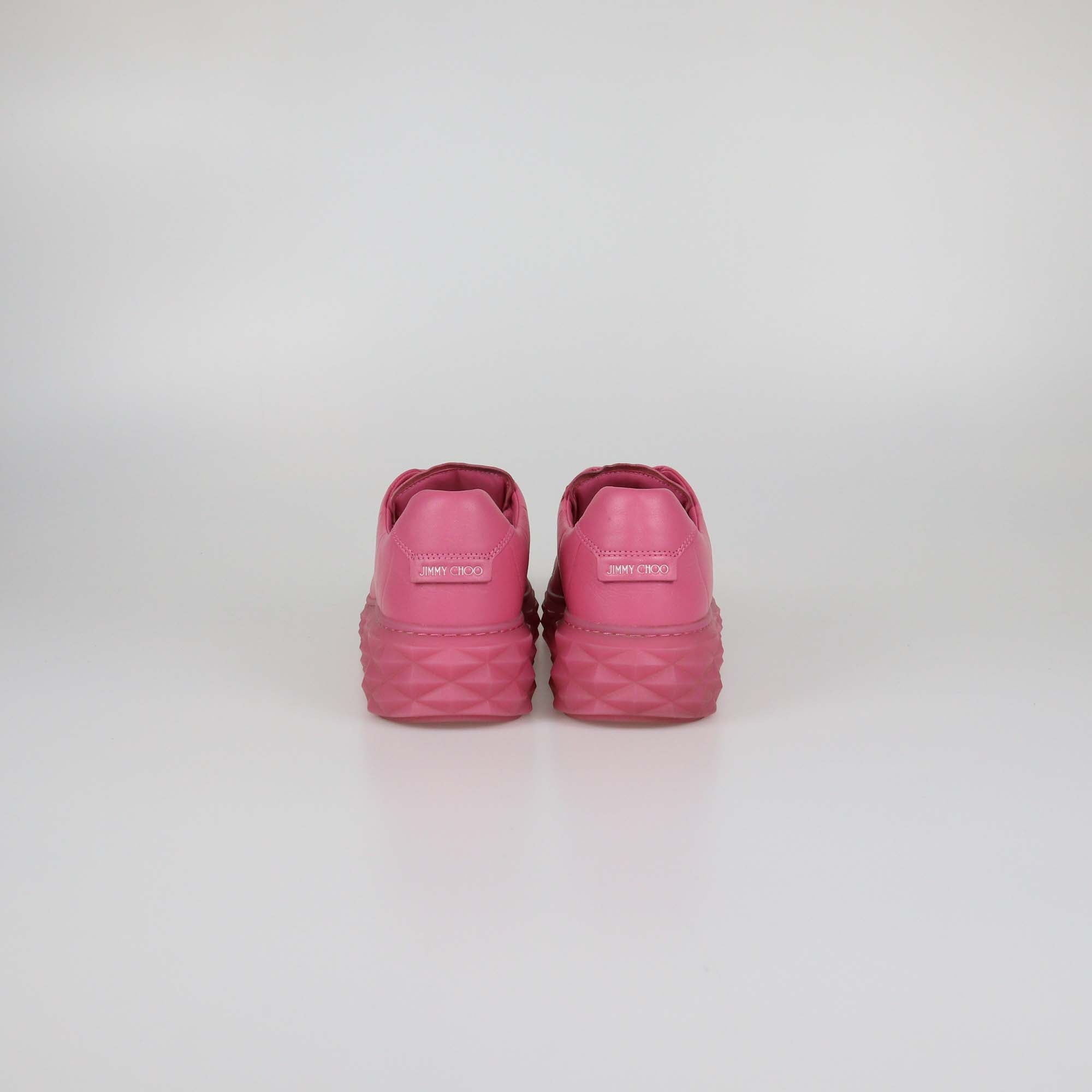 Jimmy Choo Candy Pink Leather Diamond Light Maxi/F Low Top Sneakers