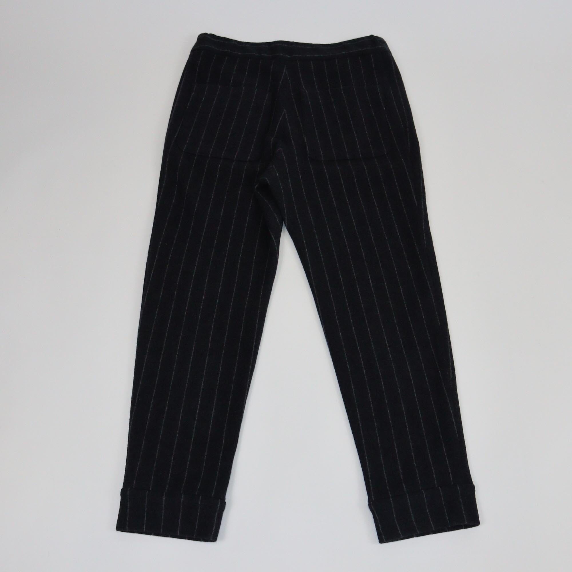 Brunello Cucinelli Black Pin Striped Straight Leg Pants Womens Brunello Cucinelli