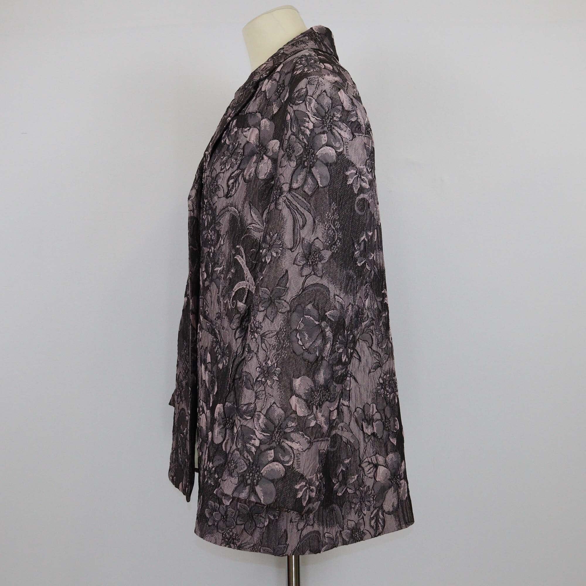 Ganni Black Lotus Jacquard Rippled Oversized Blazer Womens Ganni