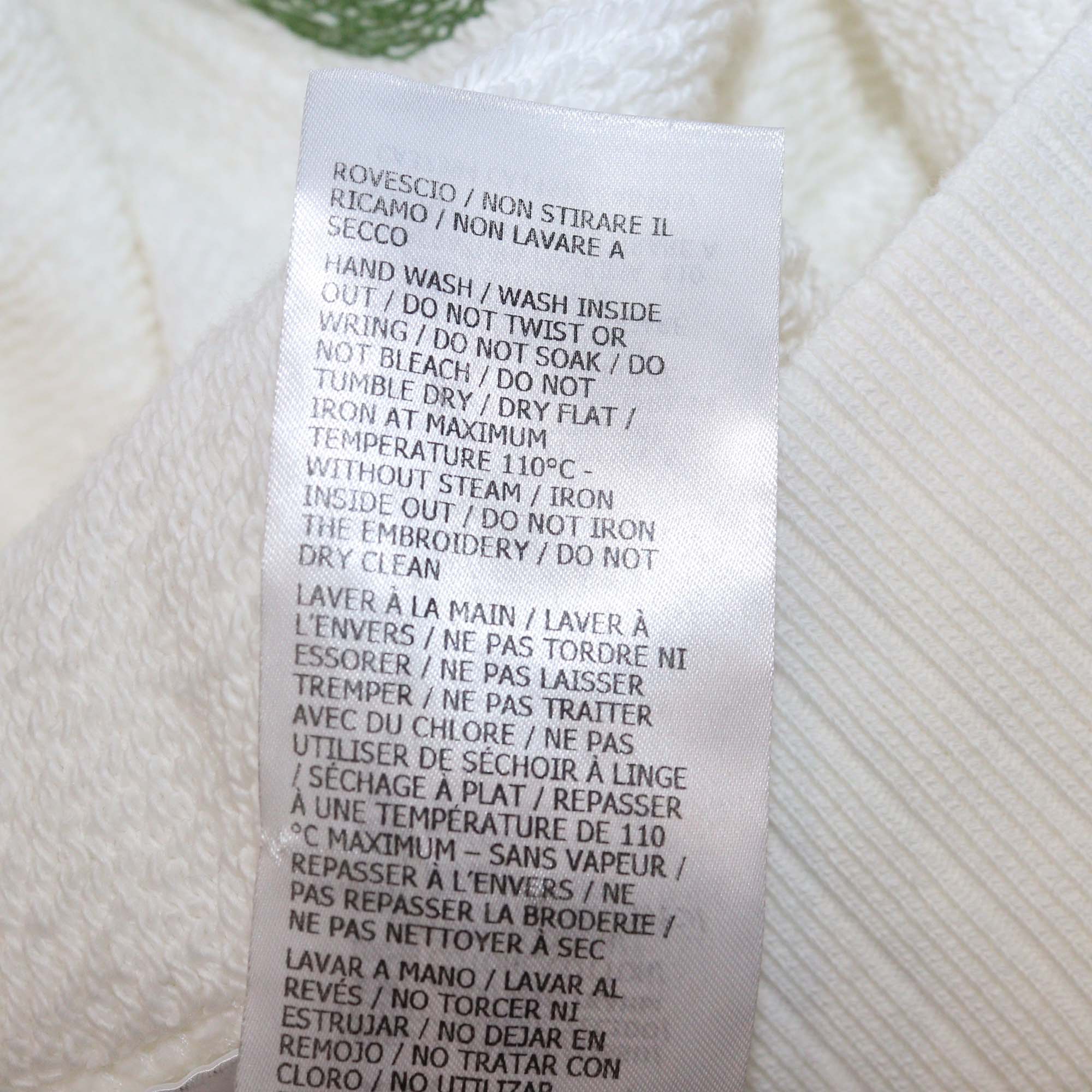 Gucci Ivory Cotton Logo Embroidered Double Pocket Detailed Long Sleeve Crop Sweatshirt