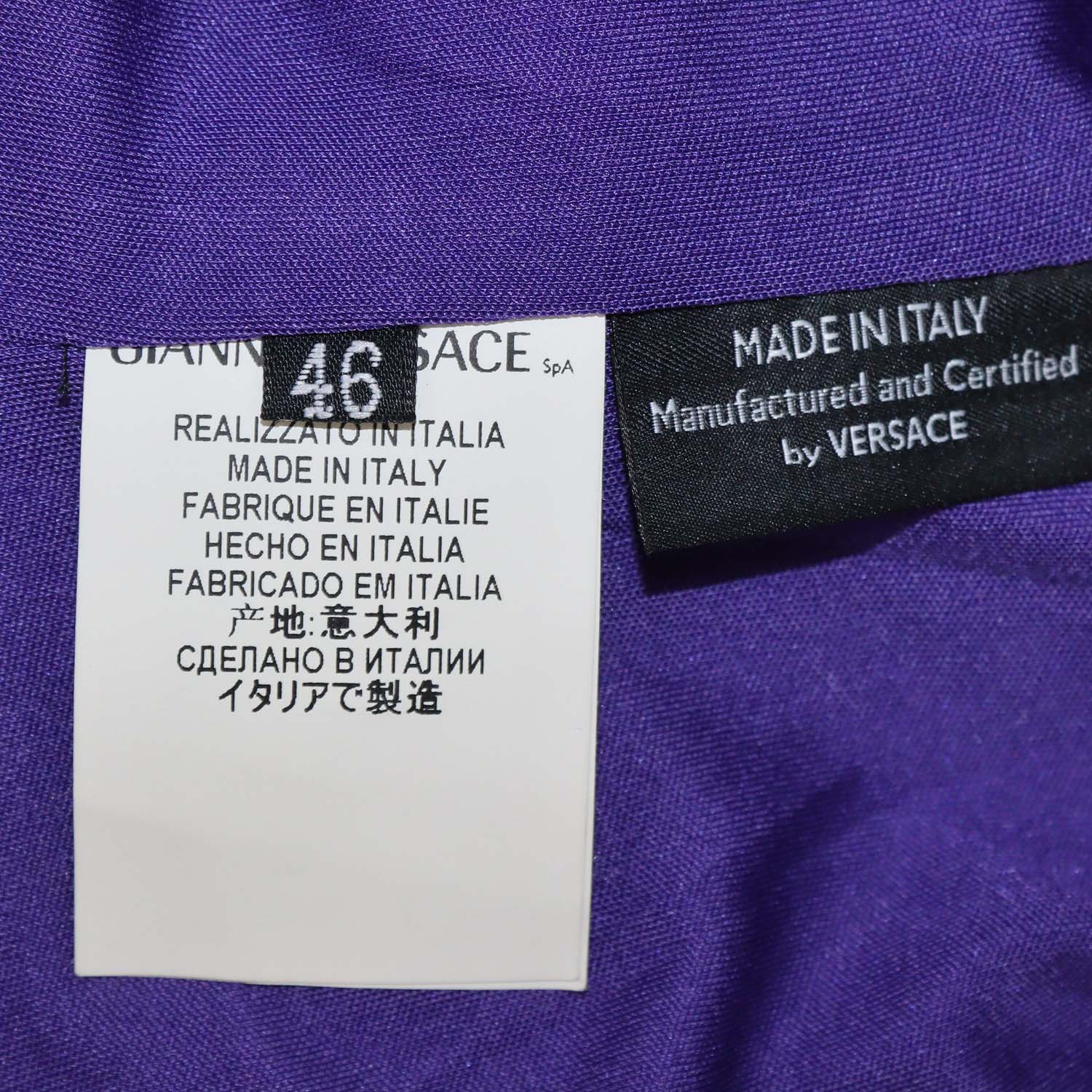 Versace Multicolor Knit Blend Floral Print V Neck Long Sleeve Top