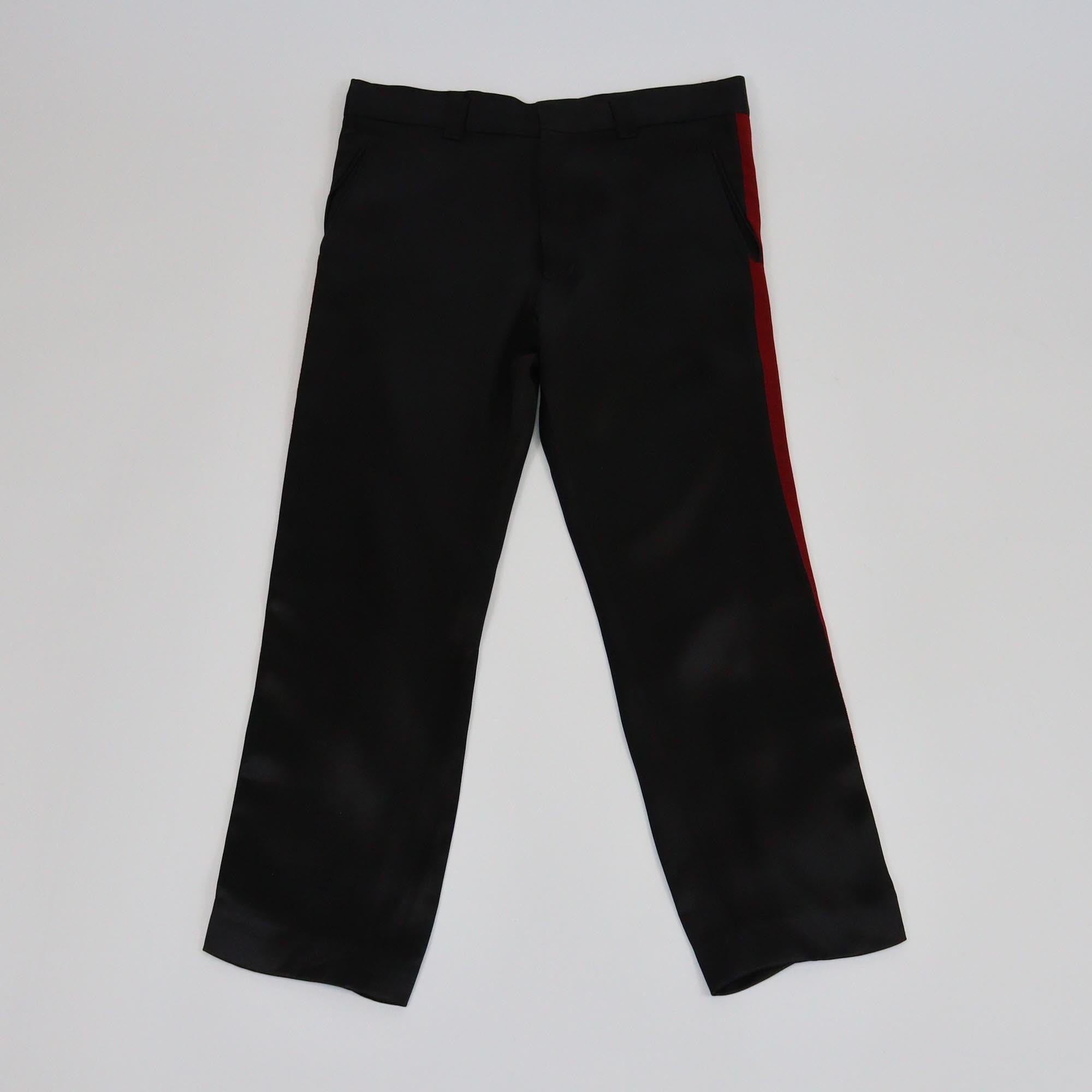 Haider Ackermann Black/Red Straight Leg Pants Womens Haider Ackermann
