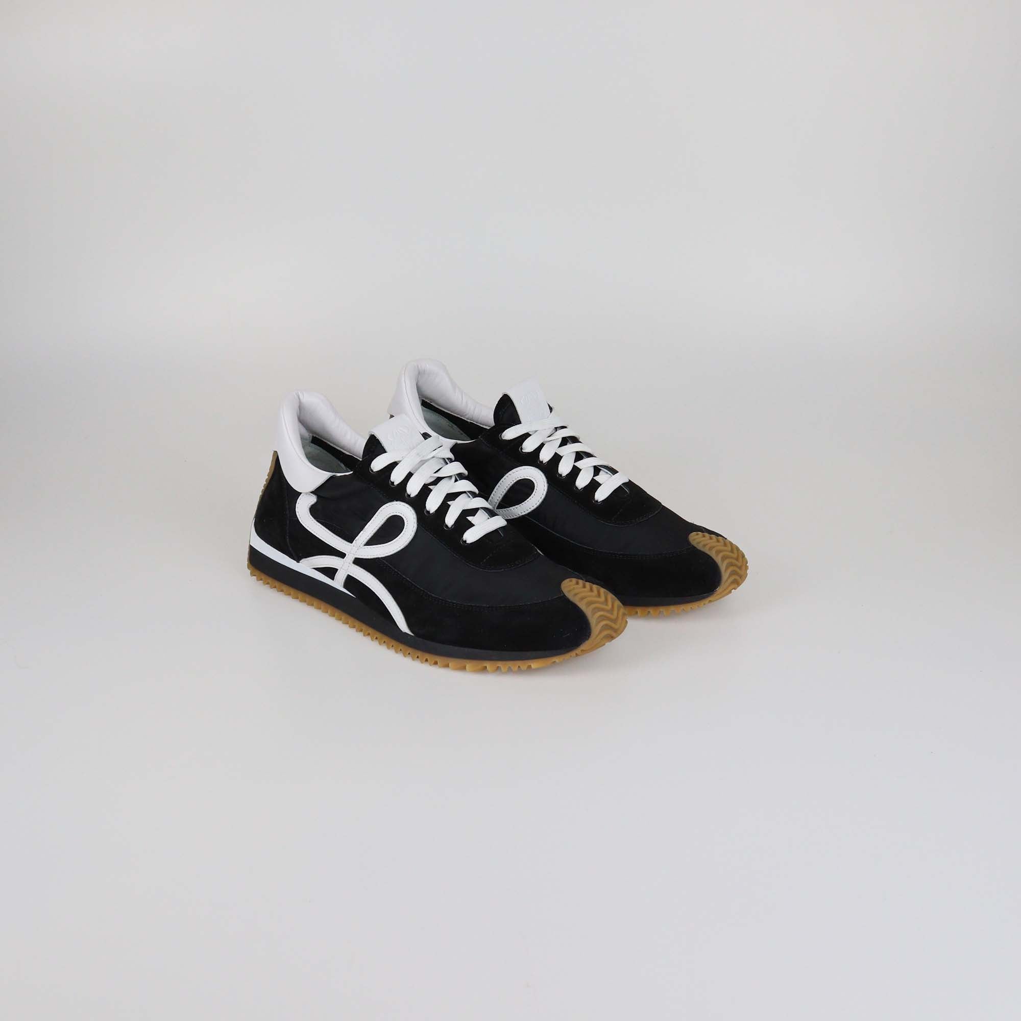 Loewe Black/White Suede and Nylon Flow Runner Sneakers