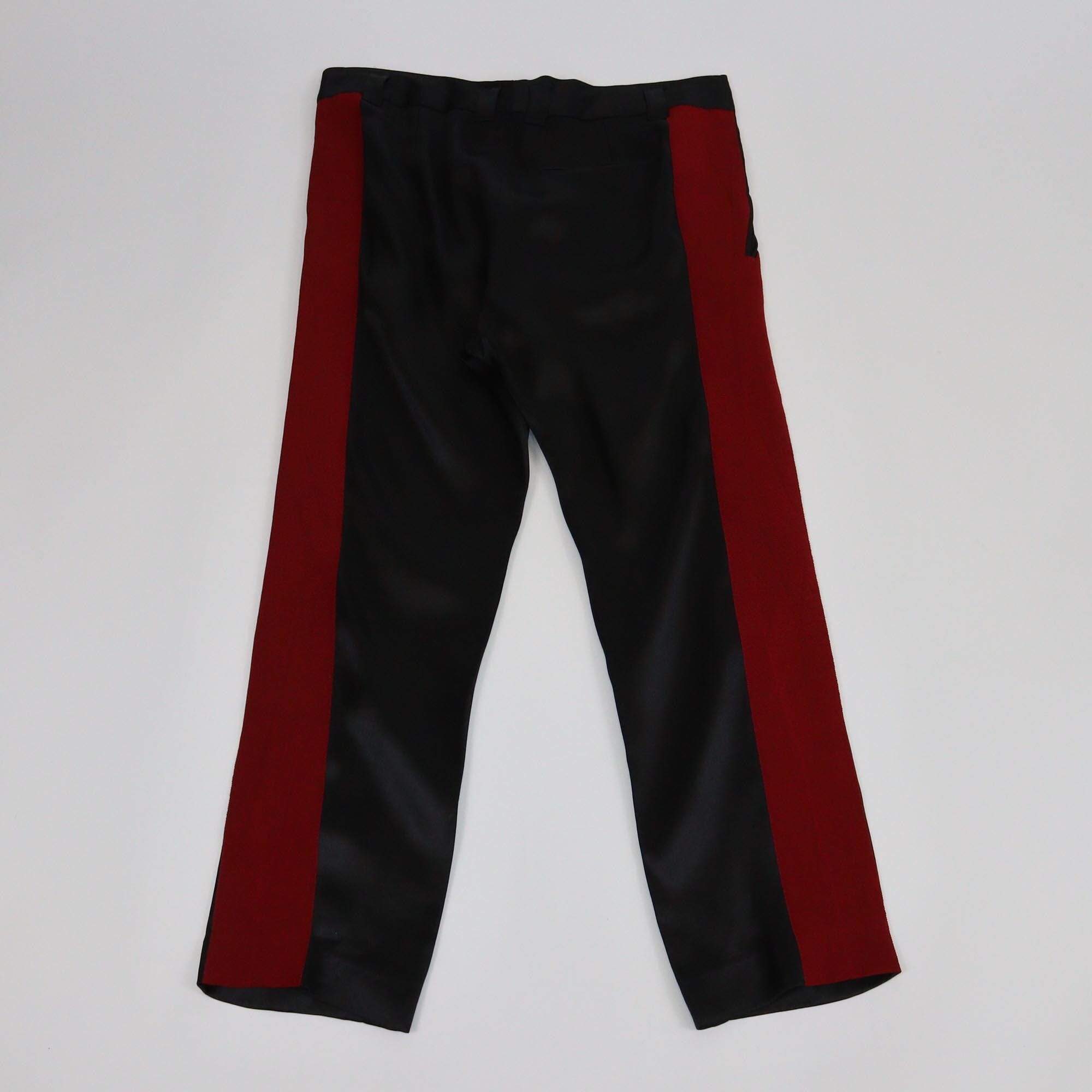 Haider Ackermann Black/Red Straight Leg Pants Womens Haider Ackermann
