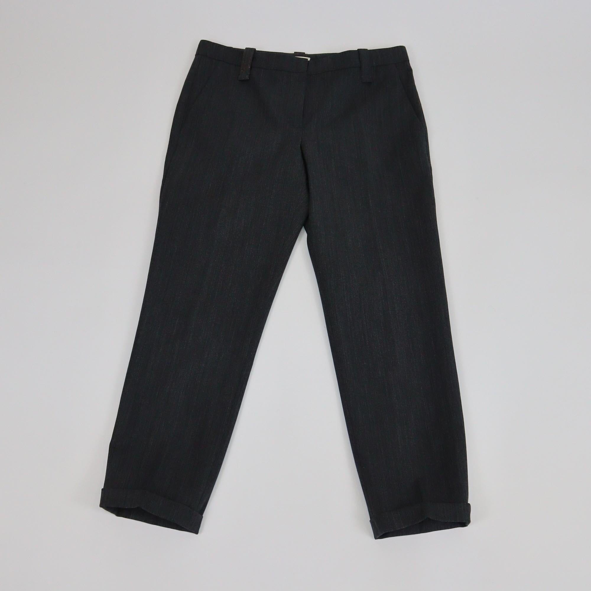 Brunello Cucinelli Dark Gray Straight Leg Dress Pants Womens Brunello Cucinelli