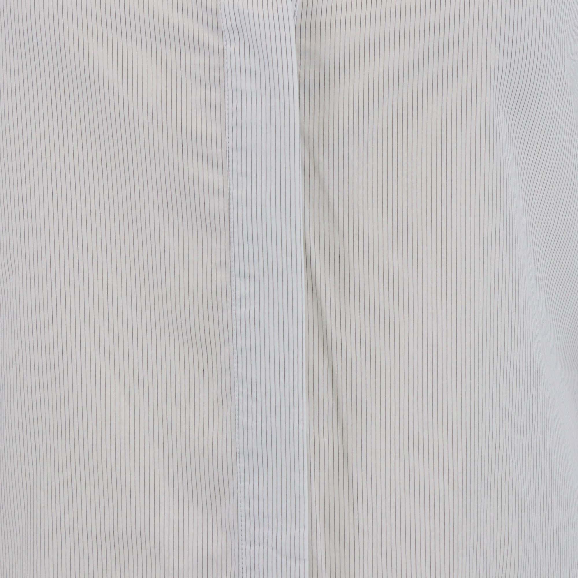 Fendi White/Black Pinstripe Long Sleeve Button Front Shirt