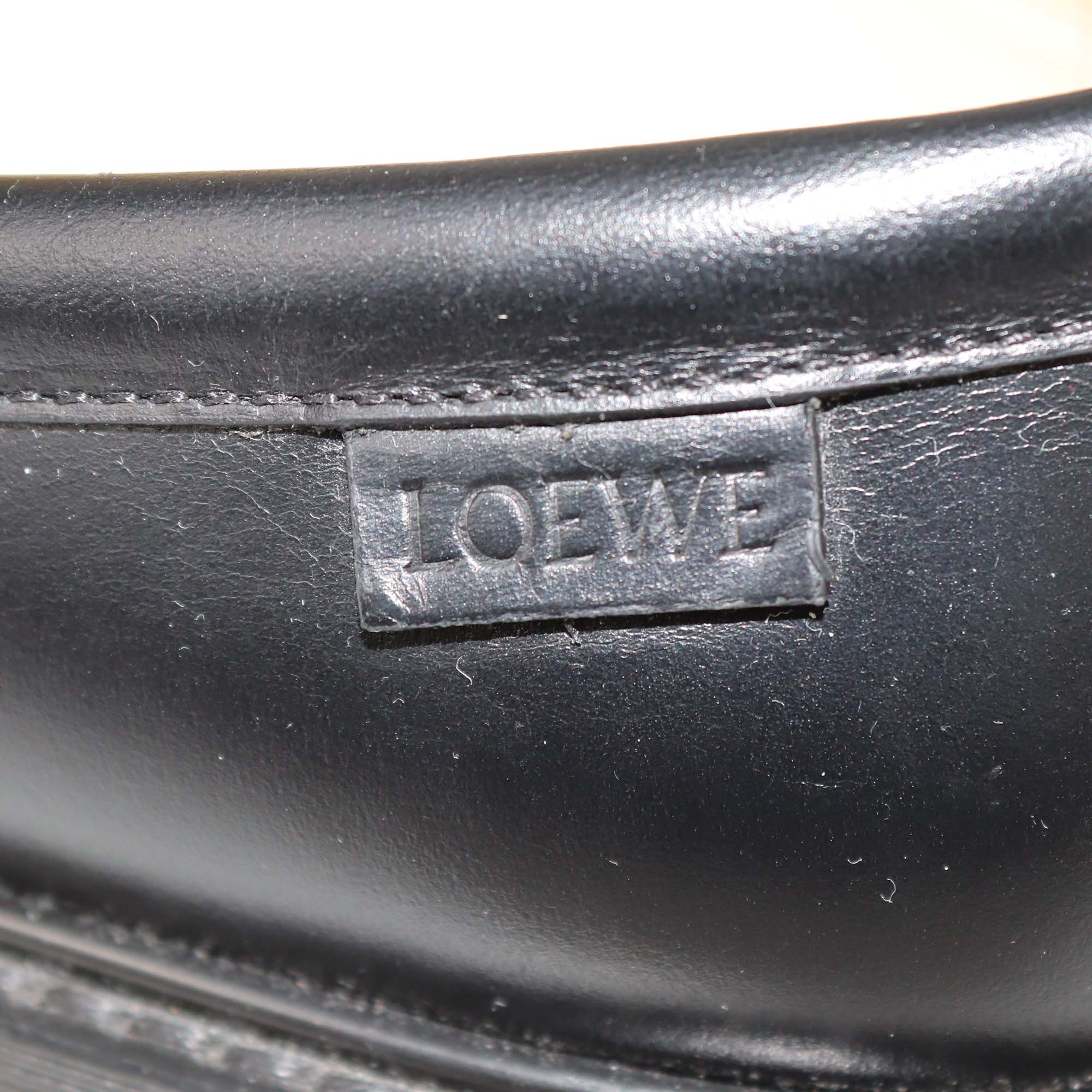Loewe Black Leather Blaze Penny Loafers