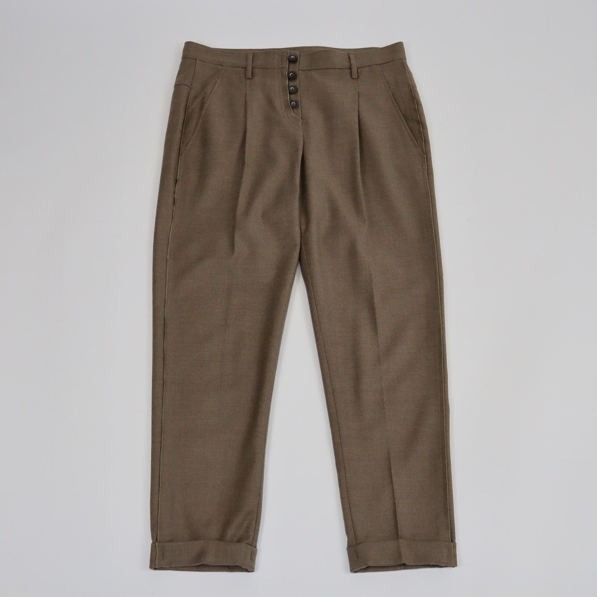 Brunello Cucinelli Brown Fit Formal Trousers Womens Brunello Cucinelli