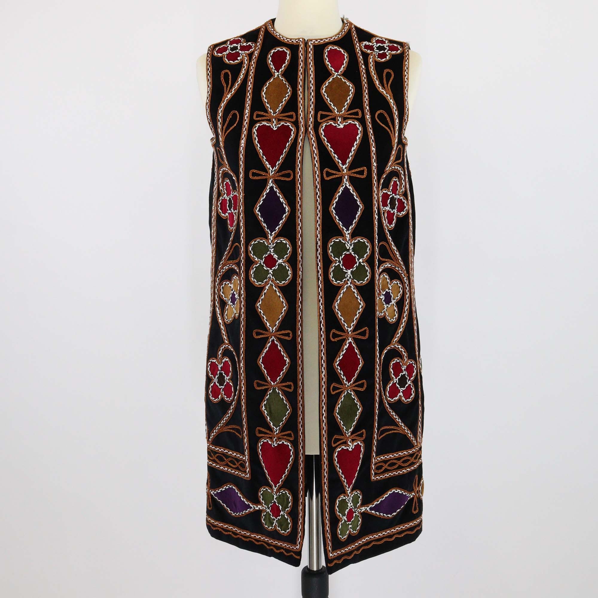 Christian Dior Multicolor Velvet Embroidered Patterned Vest