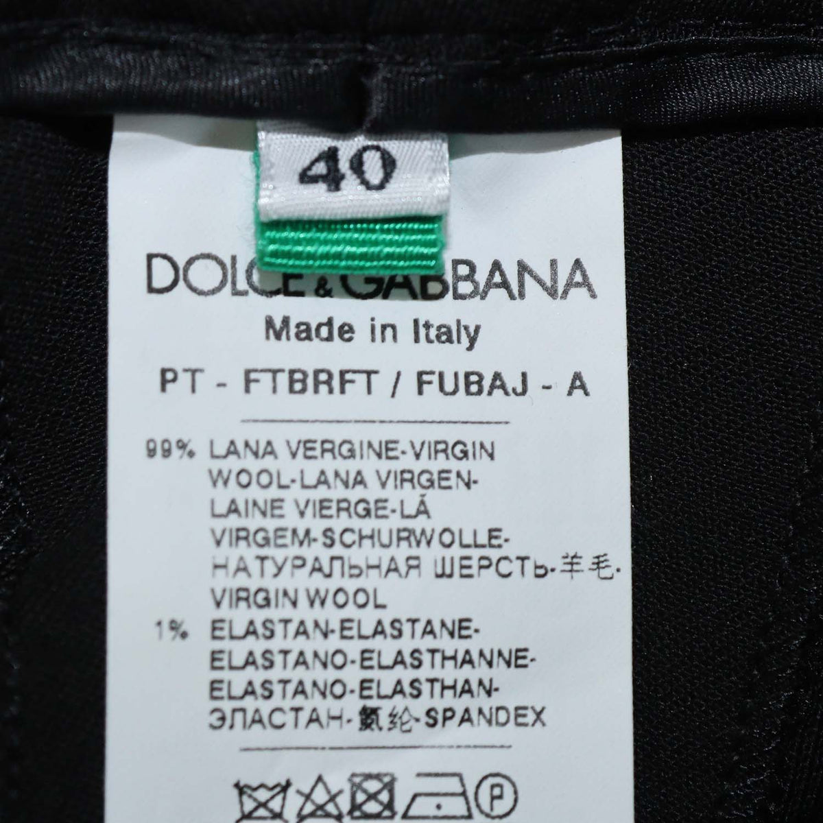 Dolce & Gabbana Black Wool Slim Fit Pants