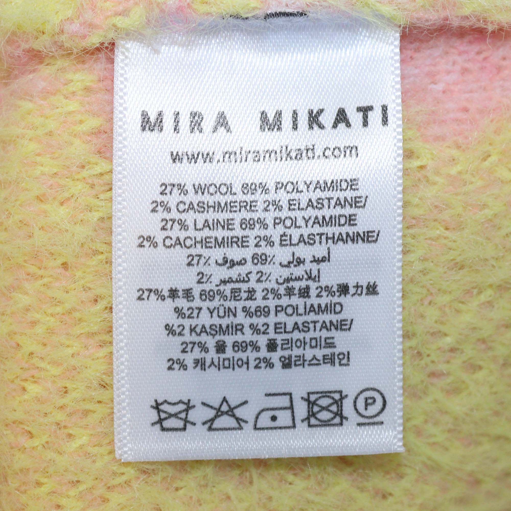 Mira Mikati Pink/Yellow Flower Intarsia Oversized Vest