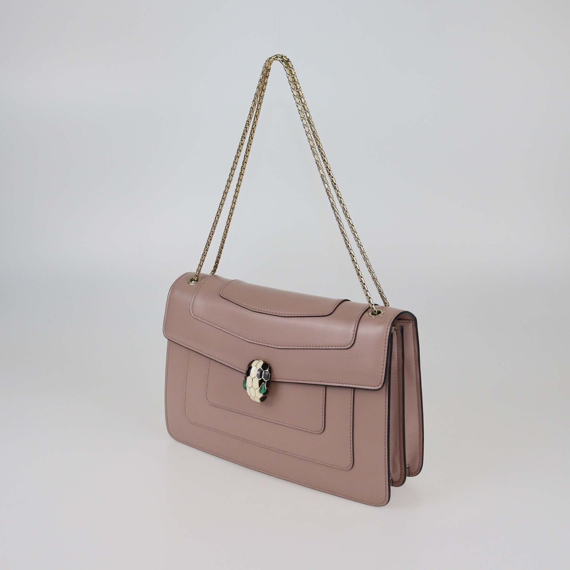 Bvlgari Beige Medium Serpenti Forever Shoulder Bag Womens Bvlgari