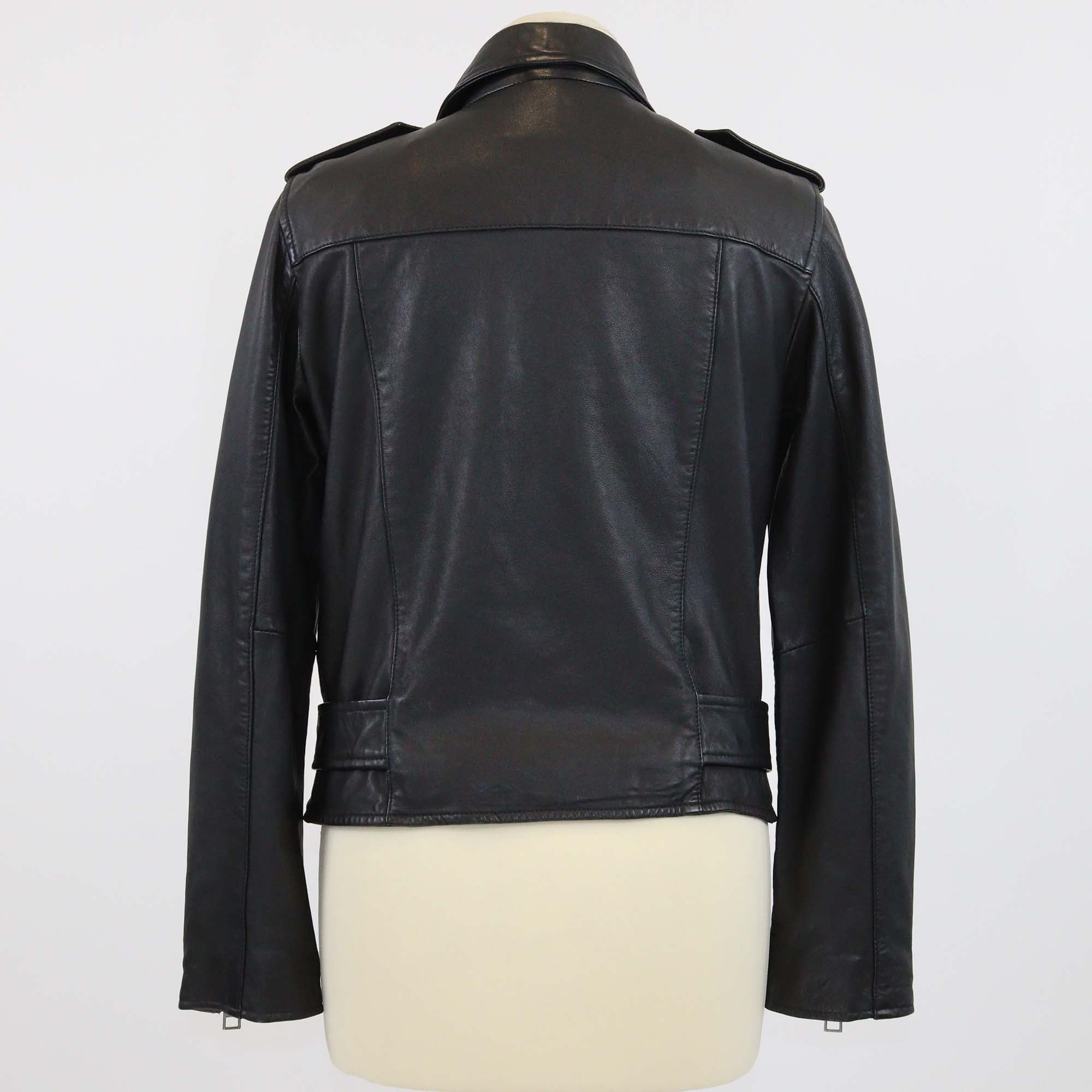 All Saints Black Leather Balfern Biker Jacket